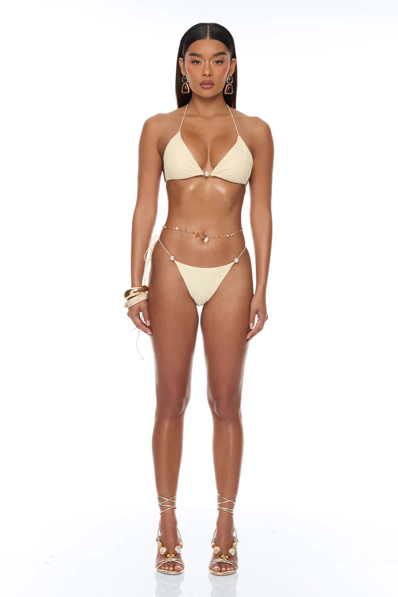 Quinn Pearl 3 Piece Bikini Set - Butter Yellow - Image 4