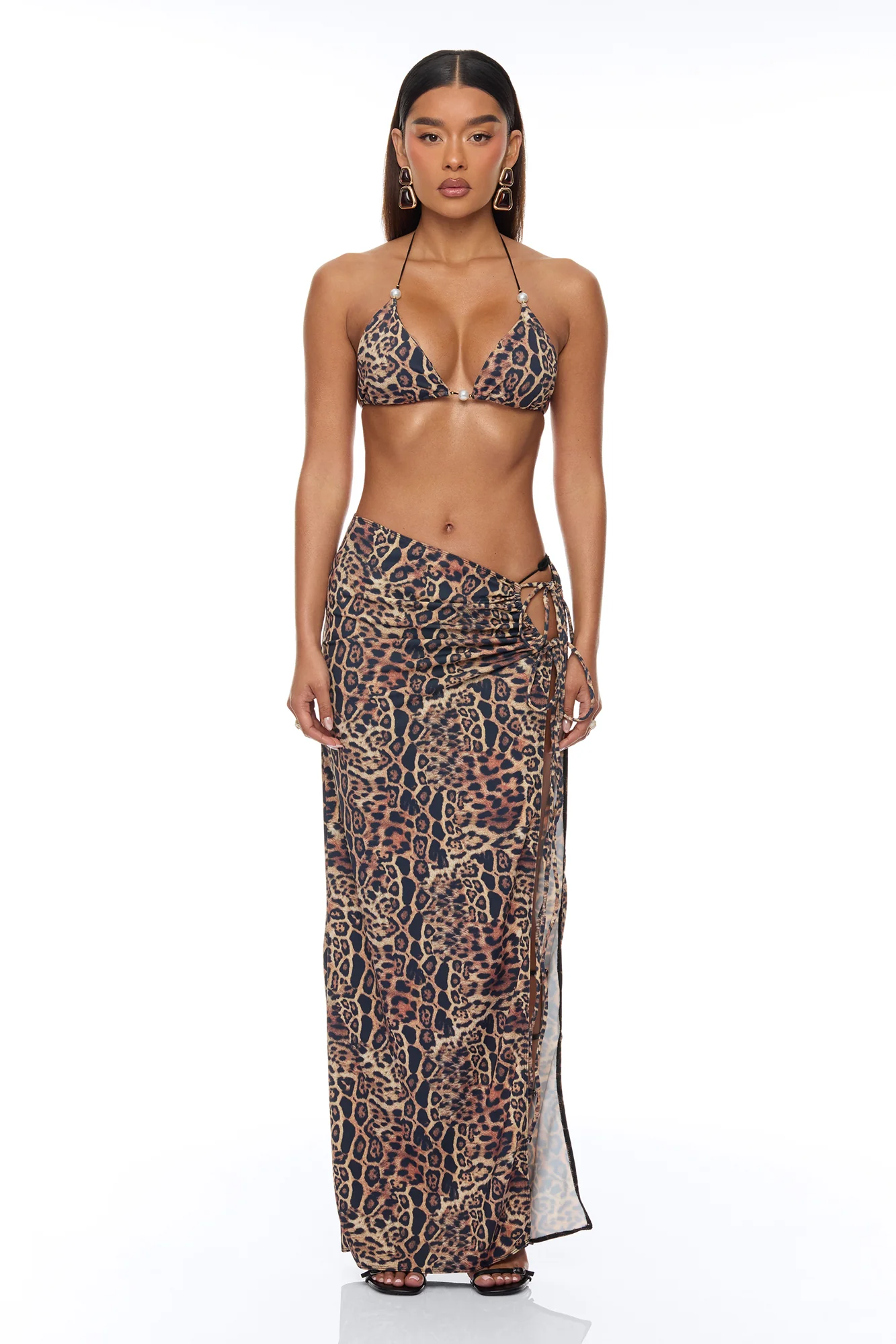 Quinn Pearl 3 Piece Bikini Set - Leopard