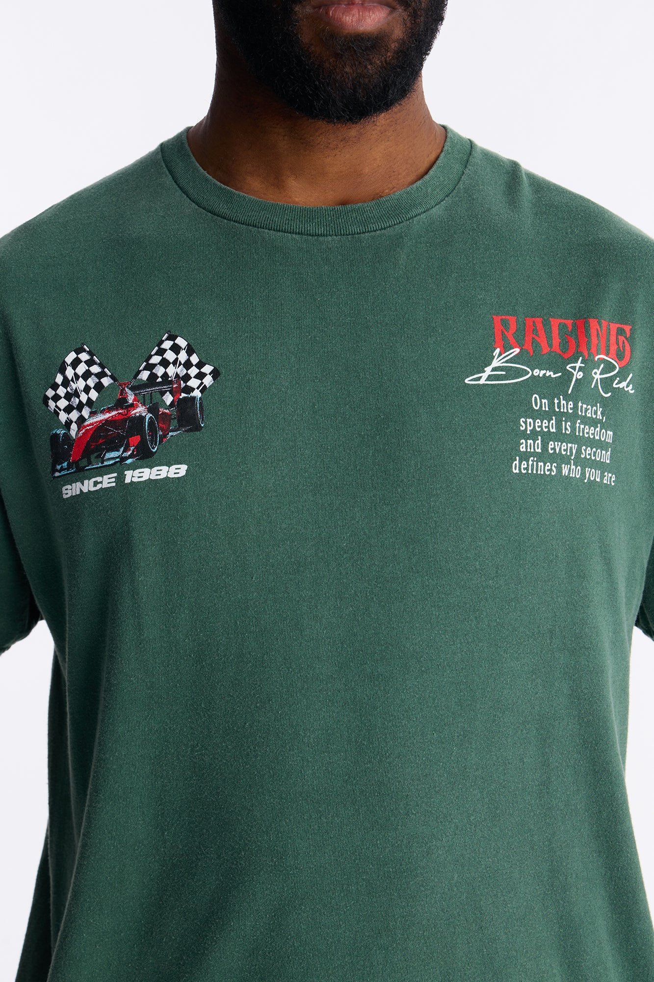 Racing Time Oversized Short Sleeve Tee - Hunter Green - Image 3