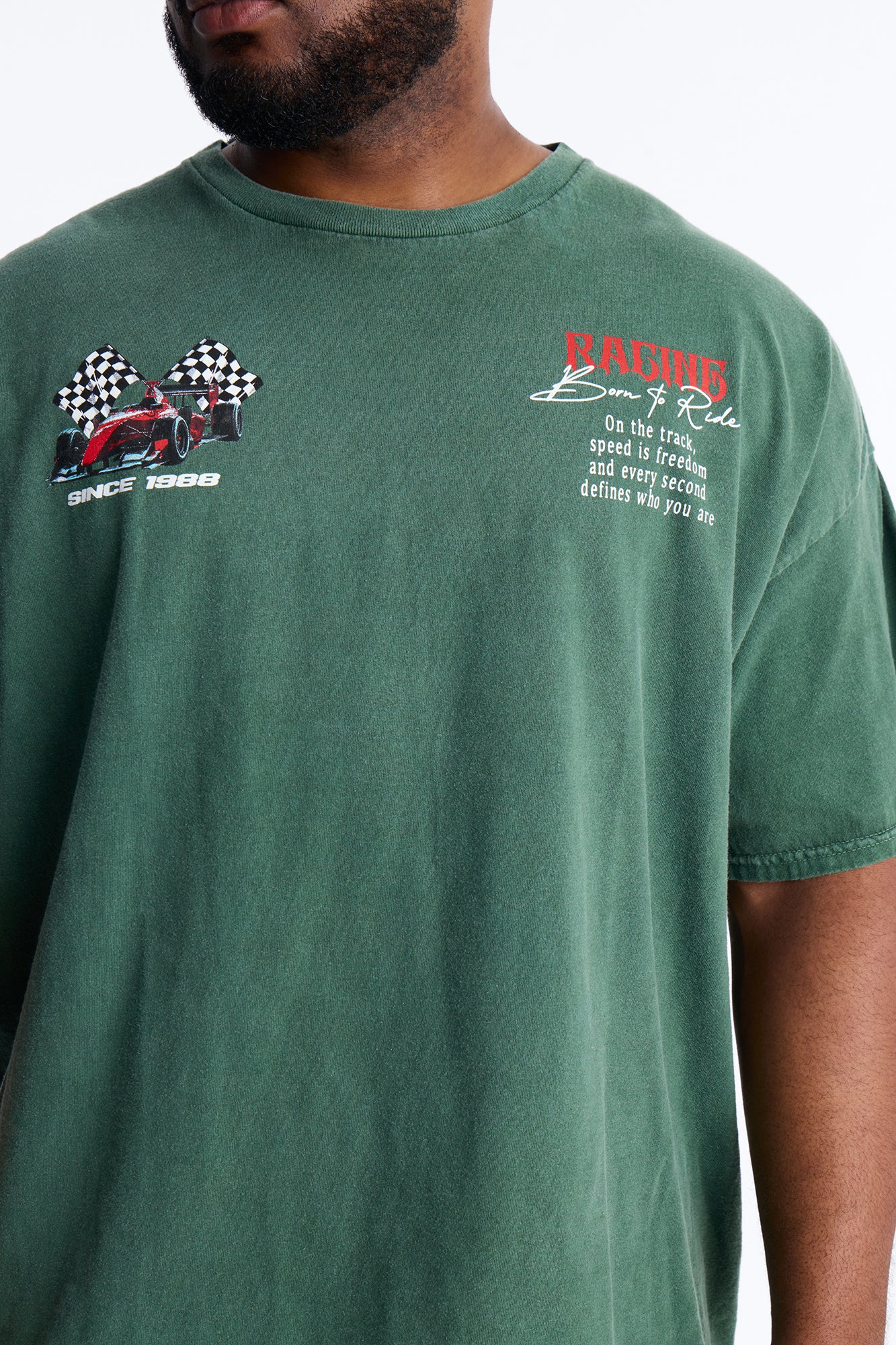 Racing Time Oversized Short Sleeve Tee - Hunter Green - Image 7