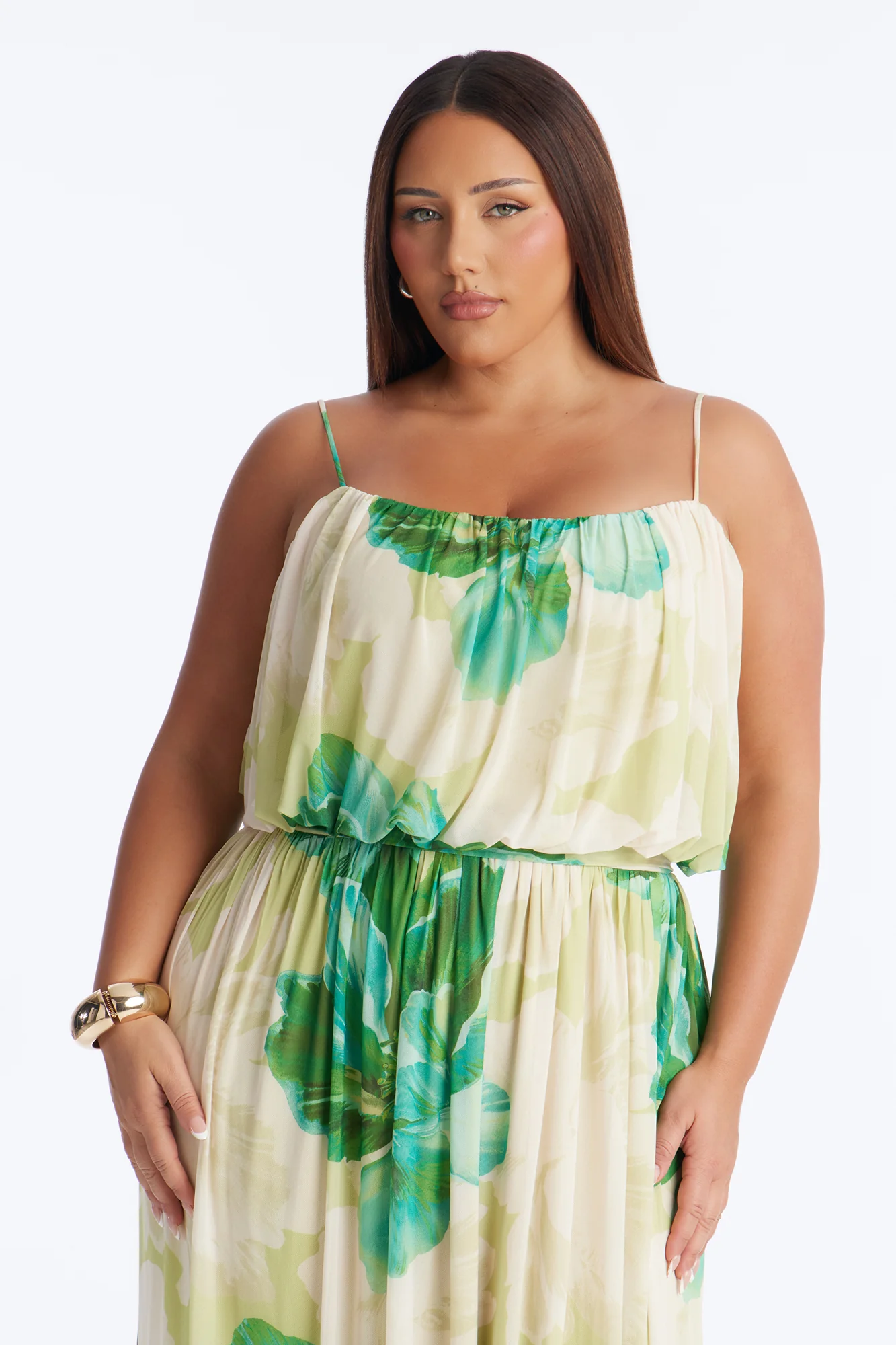 Radiant Beauty Mesh Maxi Dress - Green/combo - Image 6