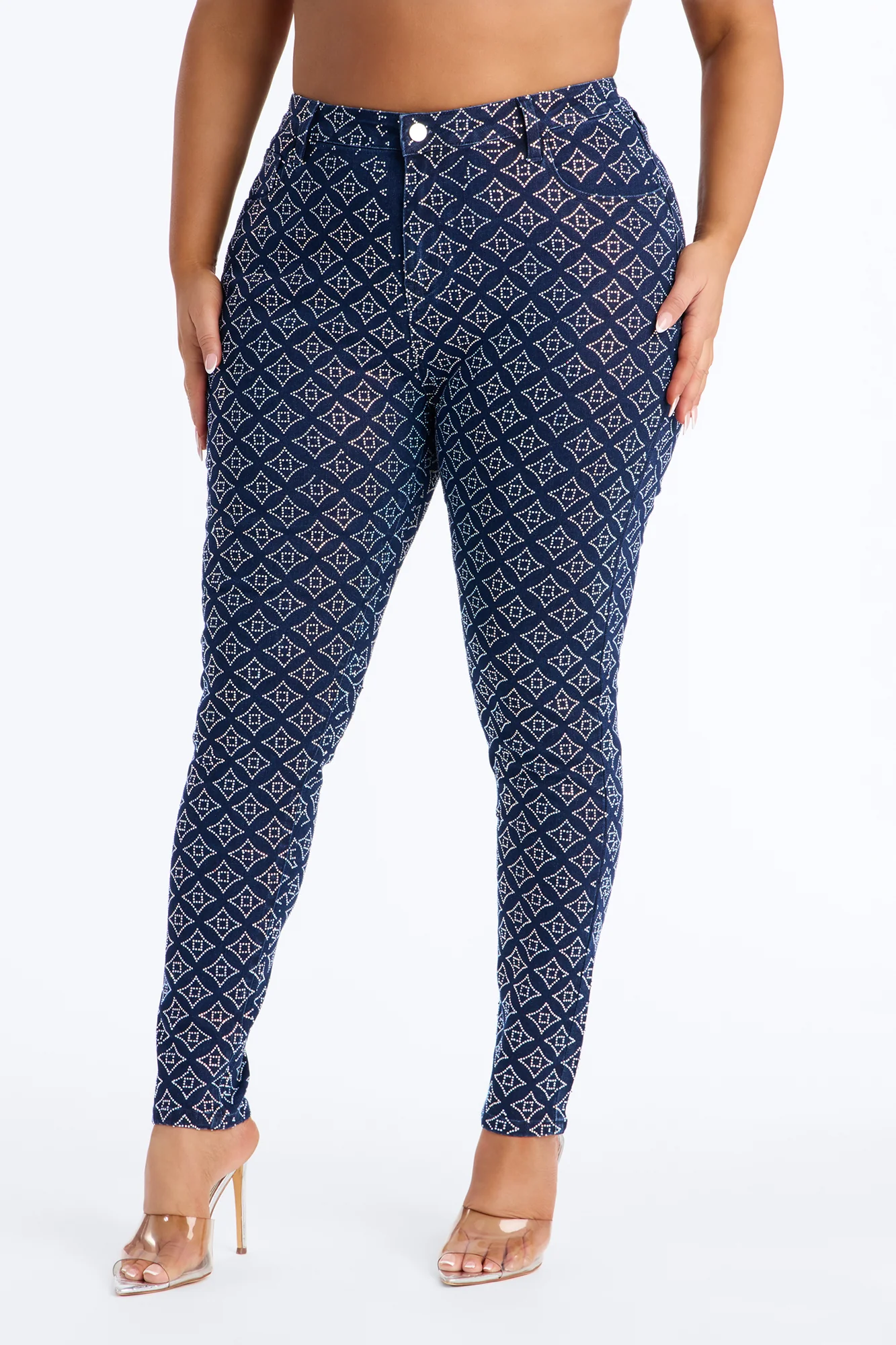 Radiant Energy Embellished Stretch Skinny Jeans - Dark Denim - Image 6