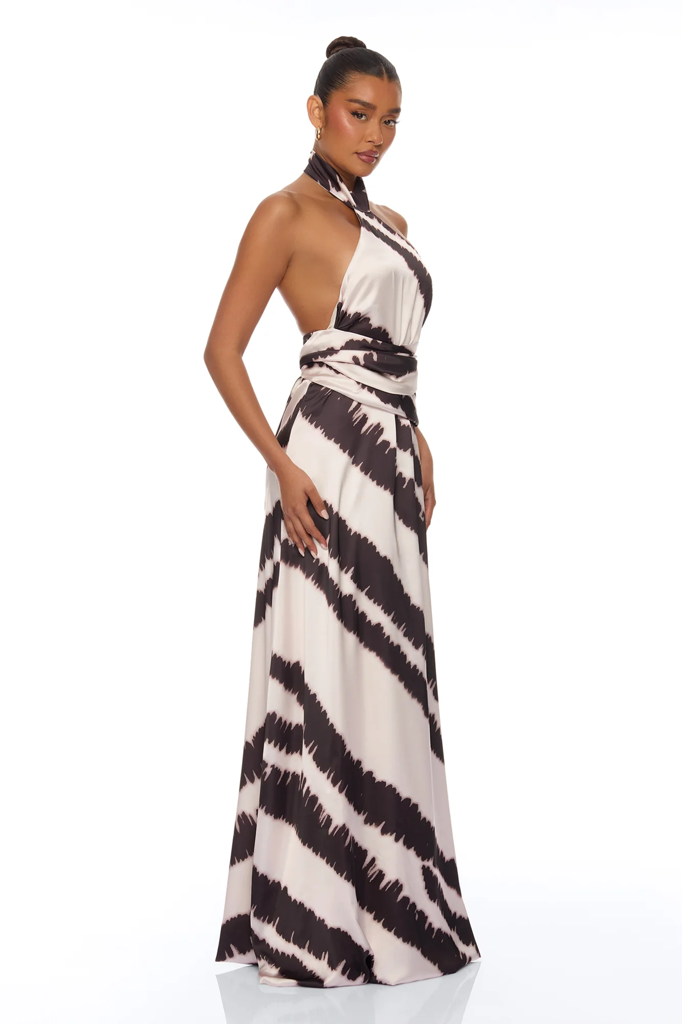 Radiant Energy Satin Maxi Dress - Black/combo - Image 3