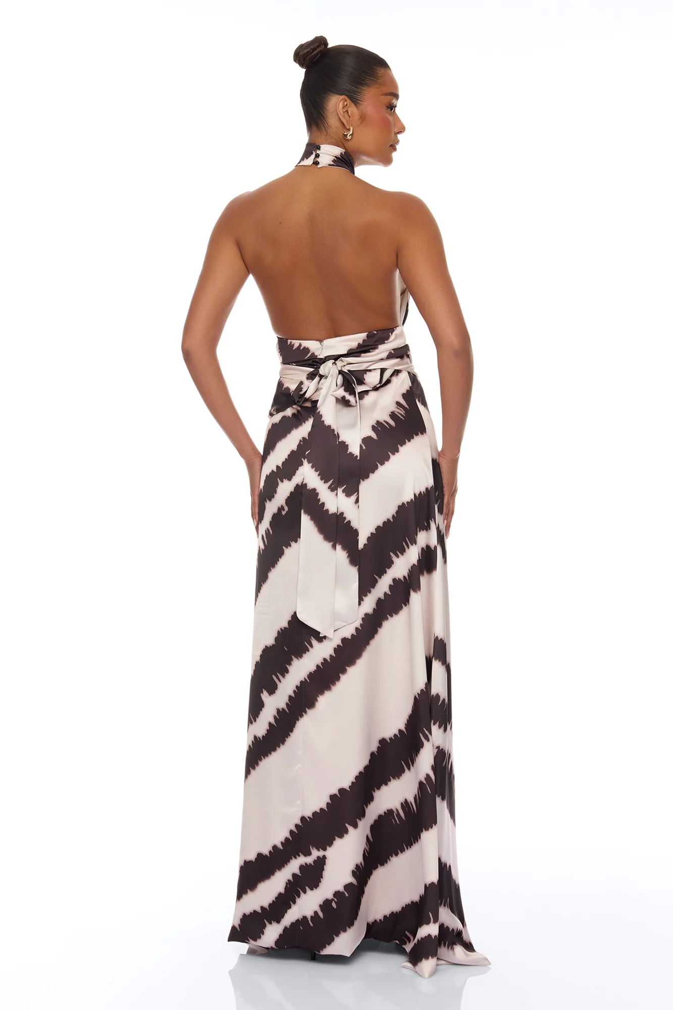 Radiant Energy Satin Maxi Dress - Black/combo - Image 4