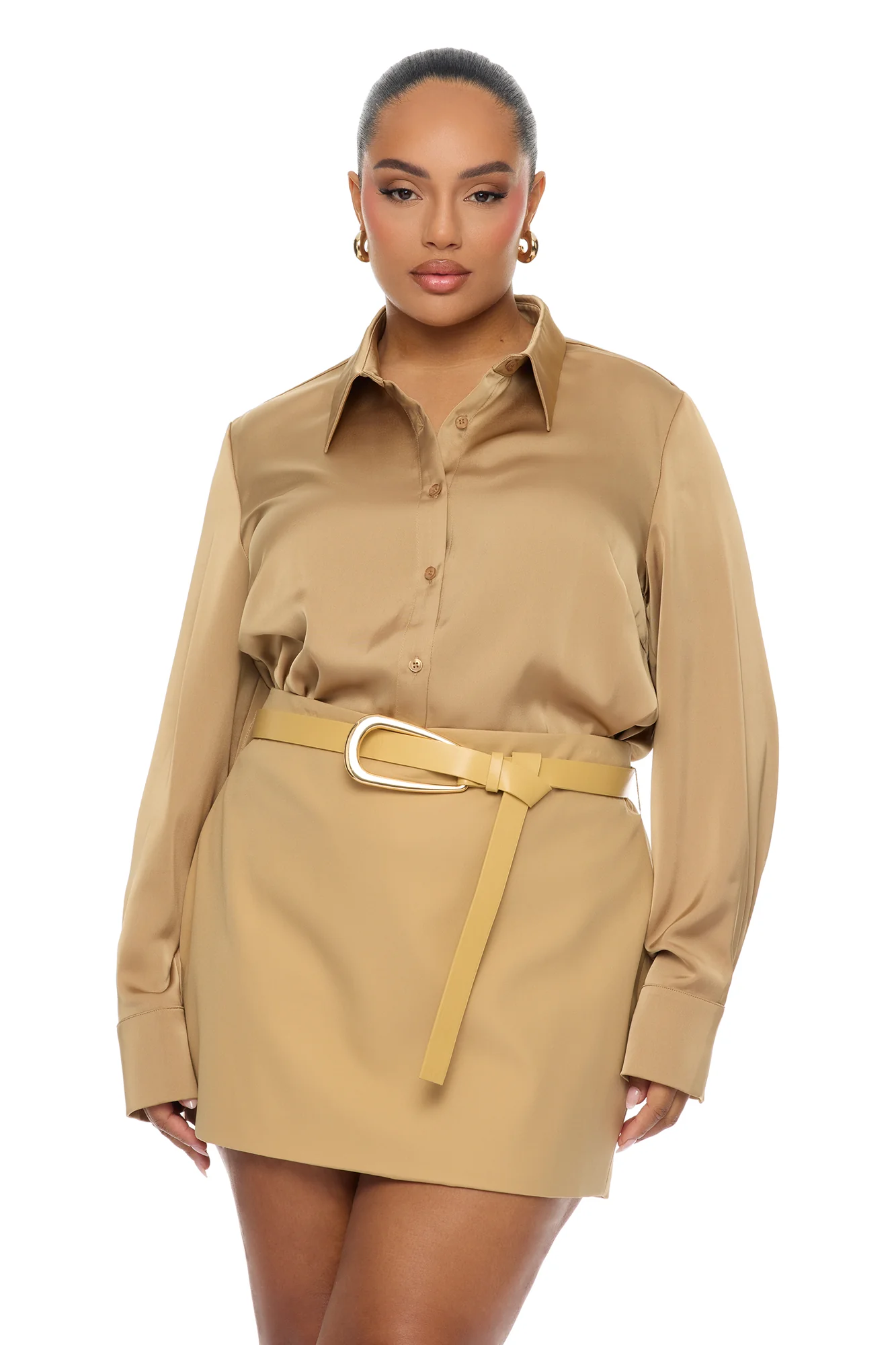 Raelynn 3 Piece Blazer Skirt Set - Camel - Image 8