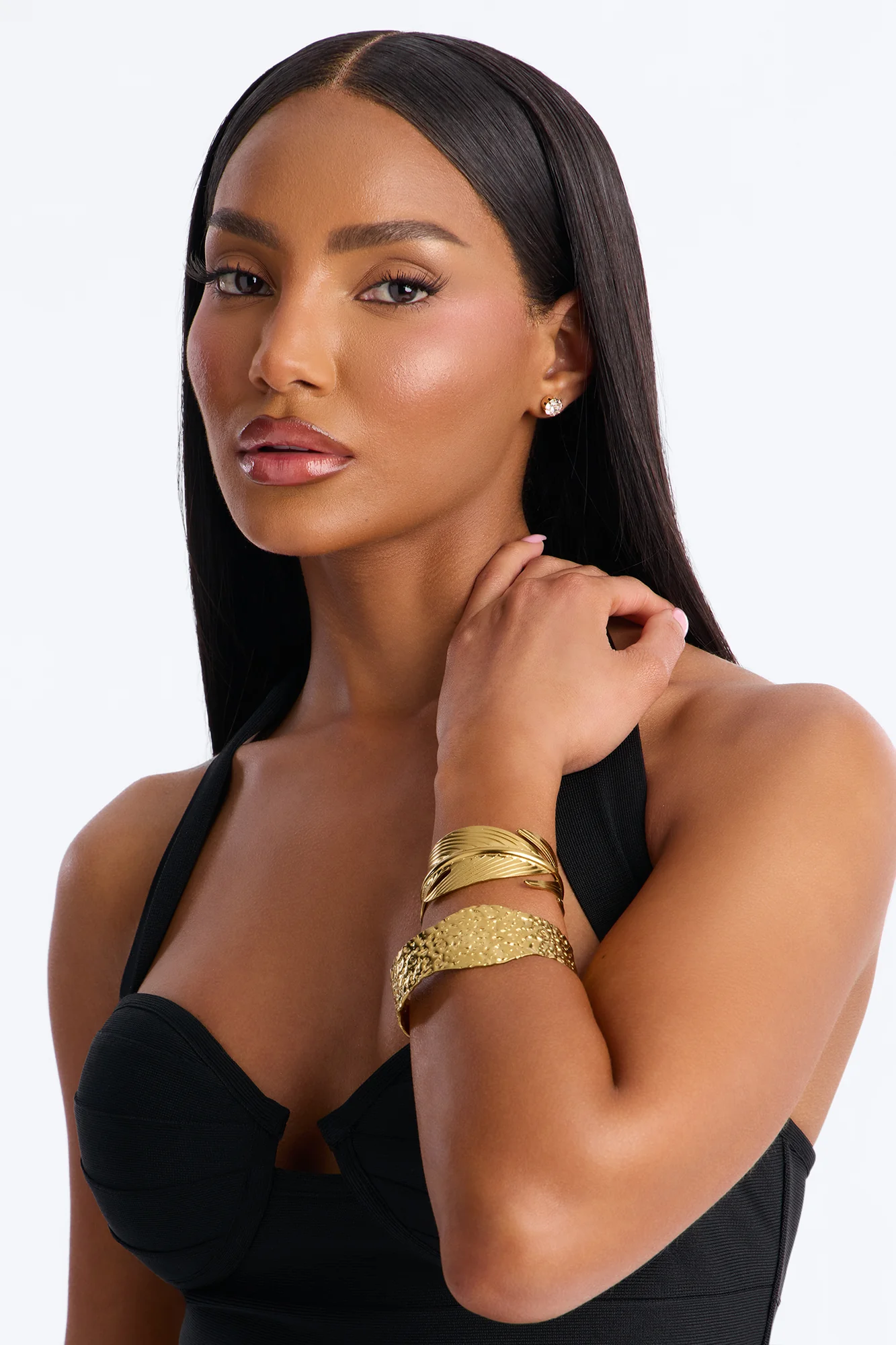 Rain Forest 2 Piece Bracelet Set - Gold - Image 2