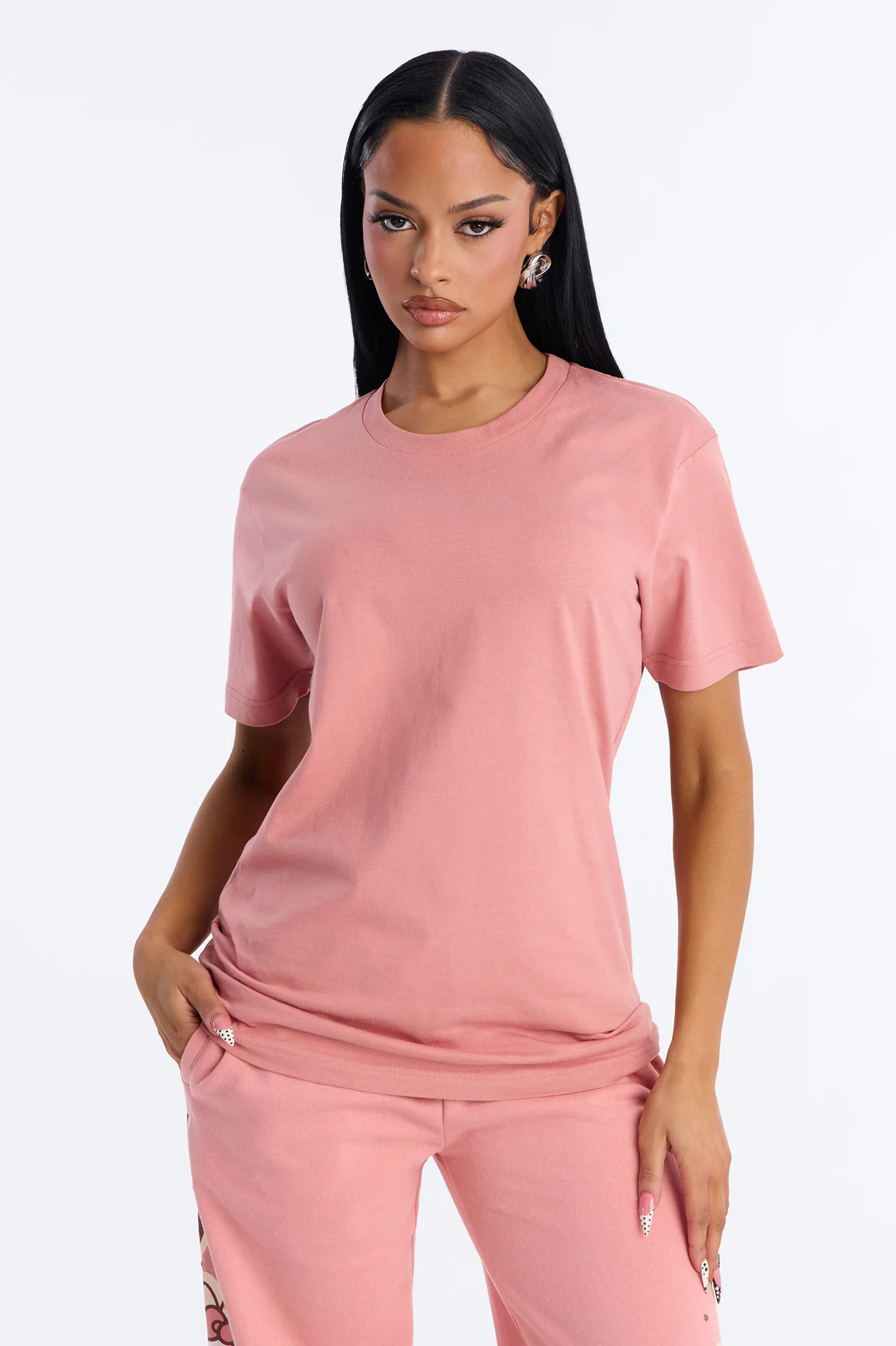 Random Tuesday Oversized T Shirt - Rose