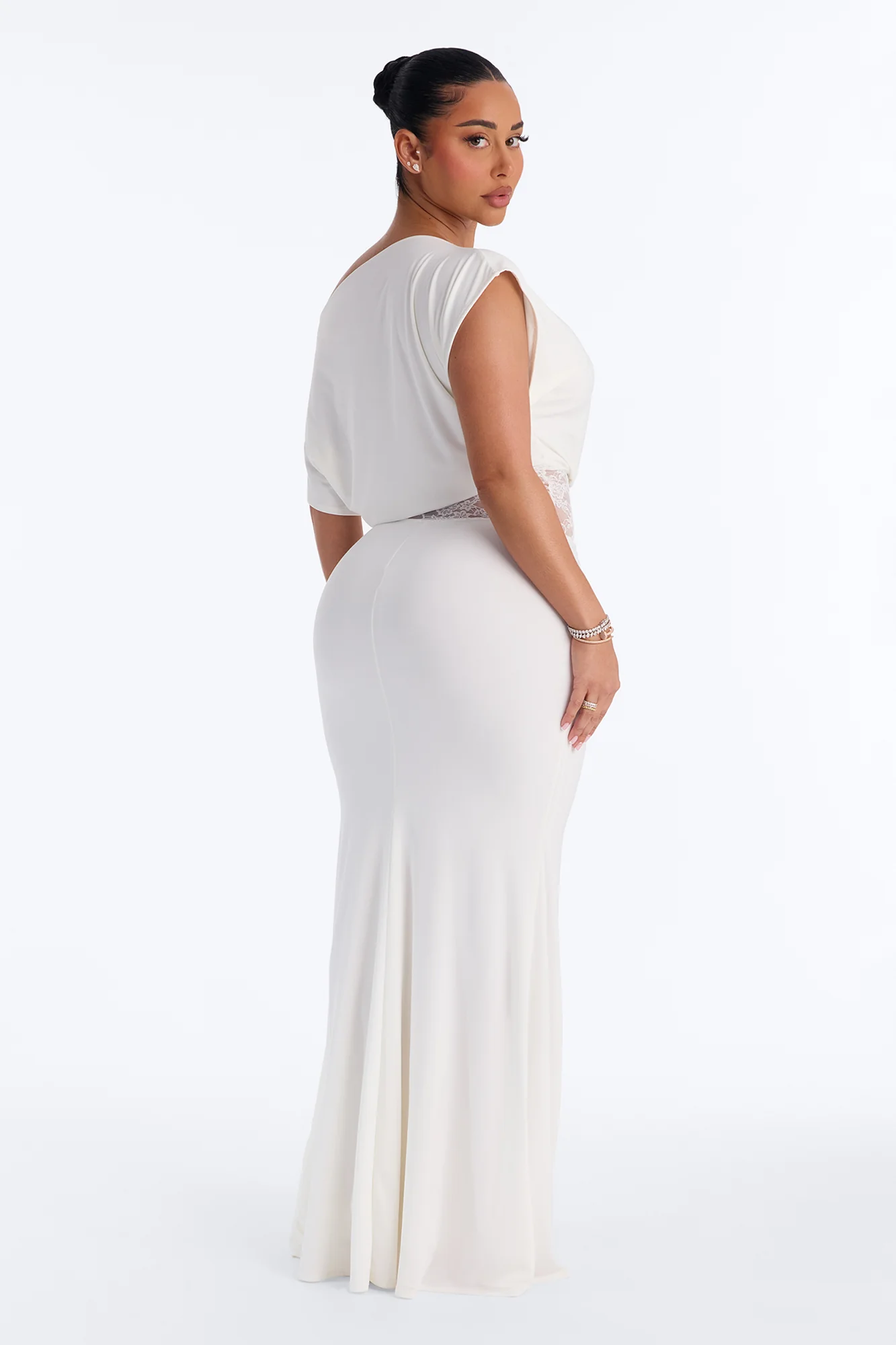 Raquel Lace Cut Out Maxi Dress - White - Image 4