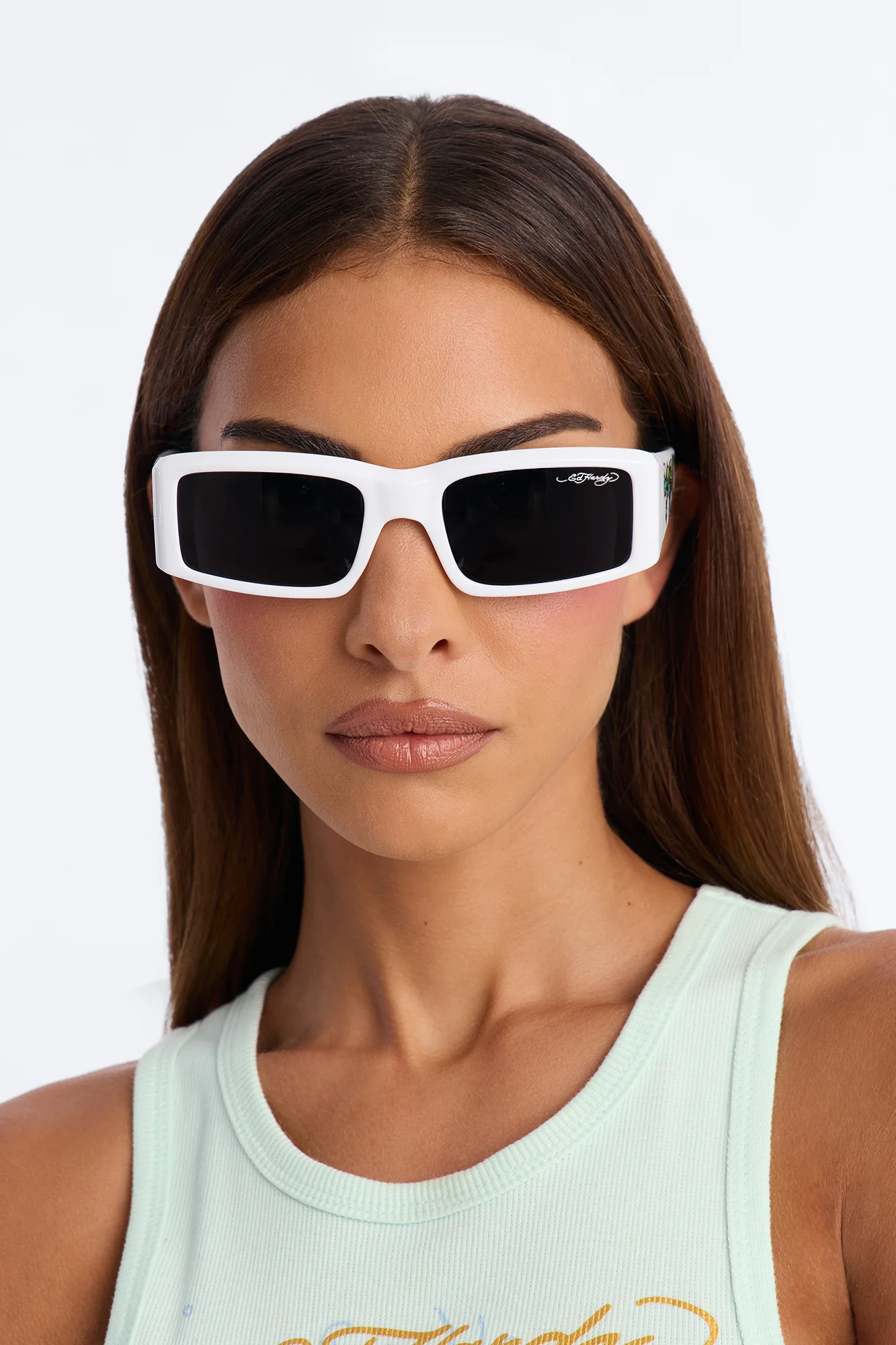 Ray Reactor Ed Hardy Square Sunglasses - White - Image 2