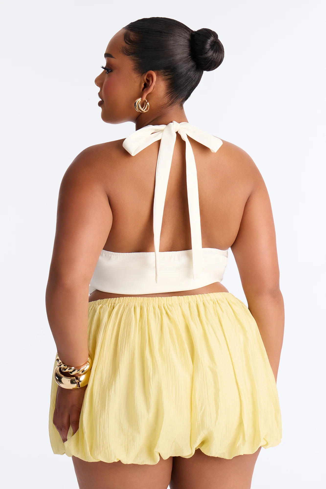 Rayna Button Front Halter Top - Cream - Image 7