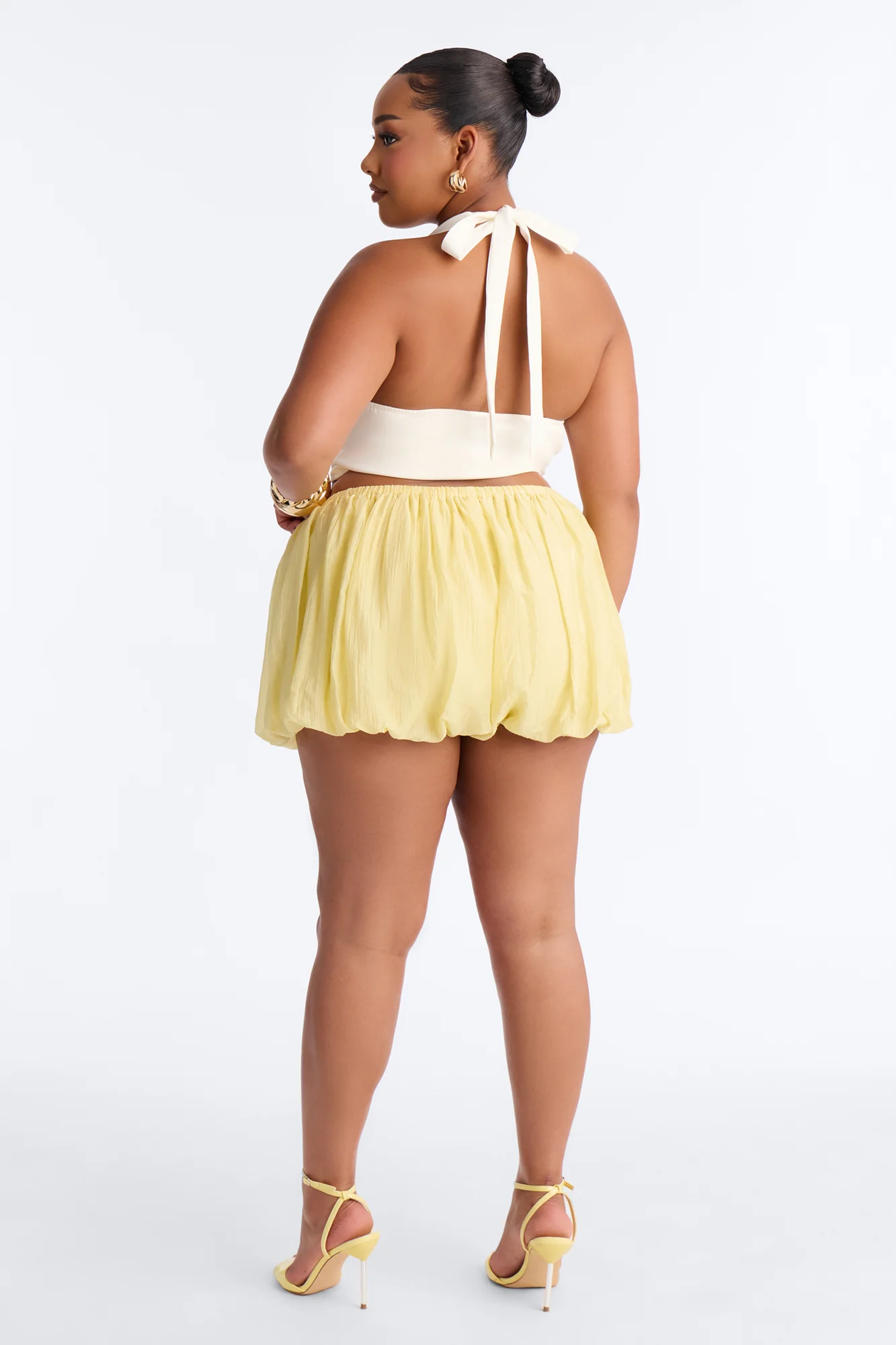 Rayna Button Front Halter Top - Cream - Image 8