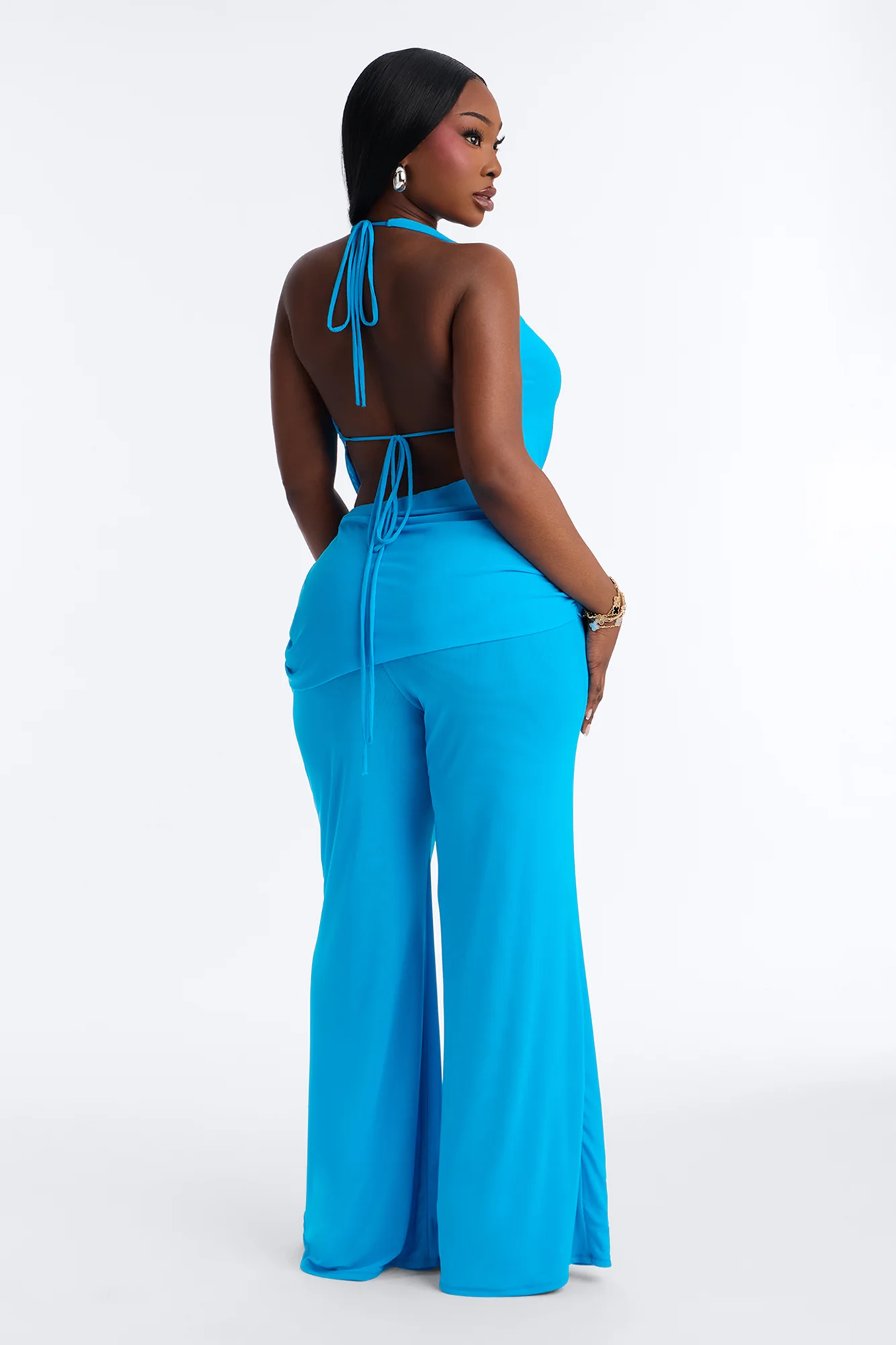 Rayna Halter Mesh Pant Set - Turquoise - Image 8