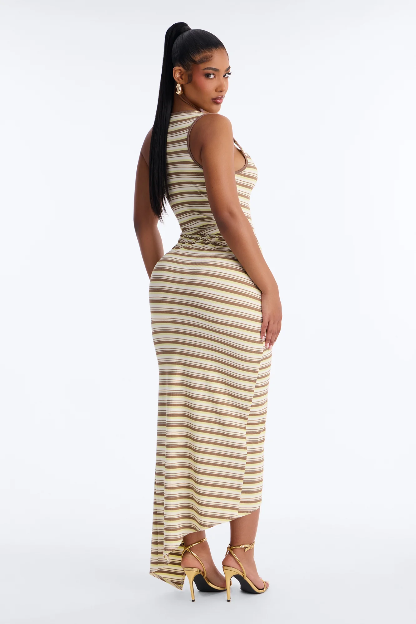 Rayna Striped Ribbed Maxi Dress - Brown/combo - Image 4
