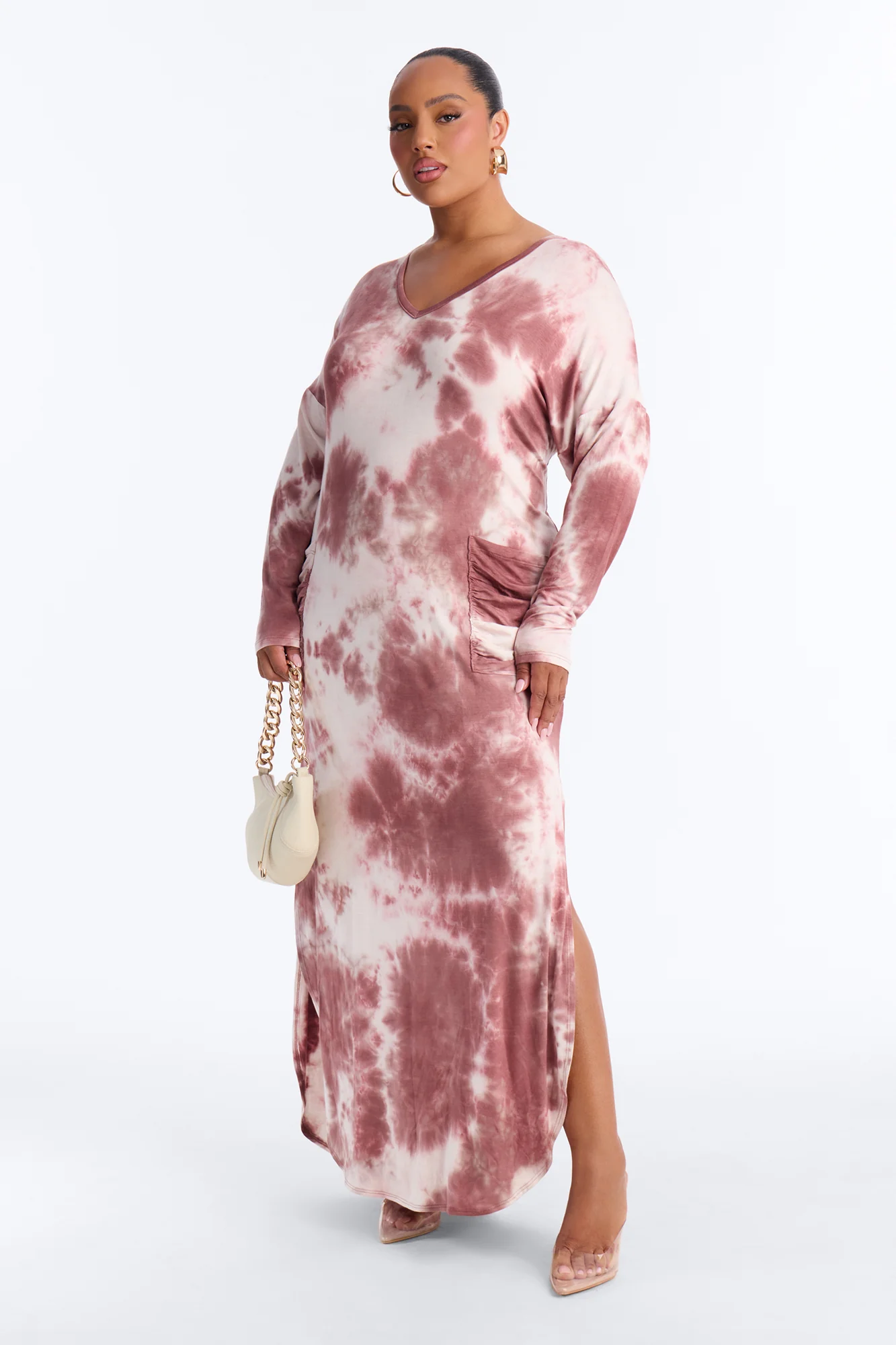 Rayne Tie Dye Maxi Dress - Mauve/combo - Image 5