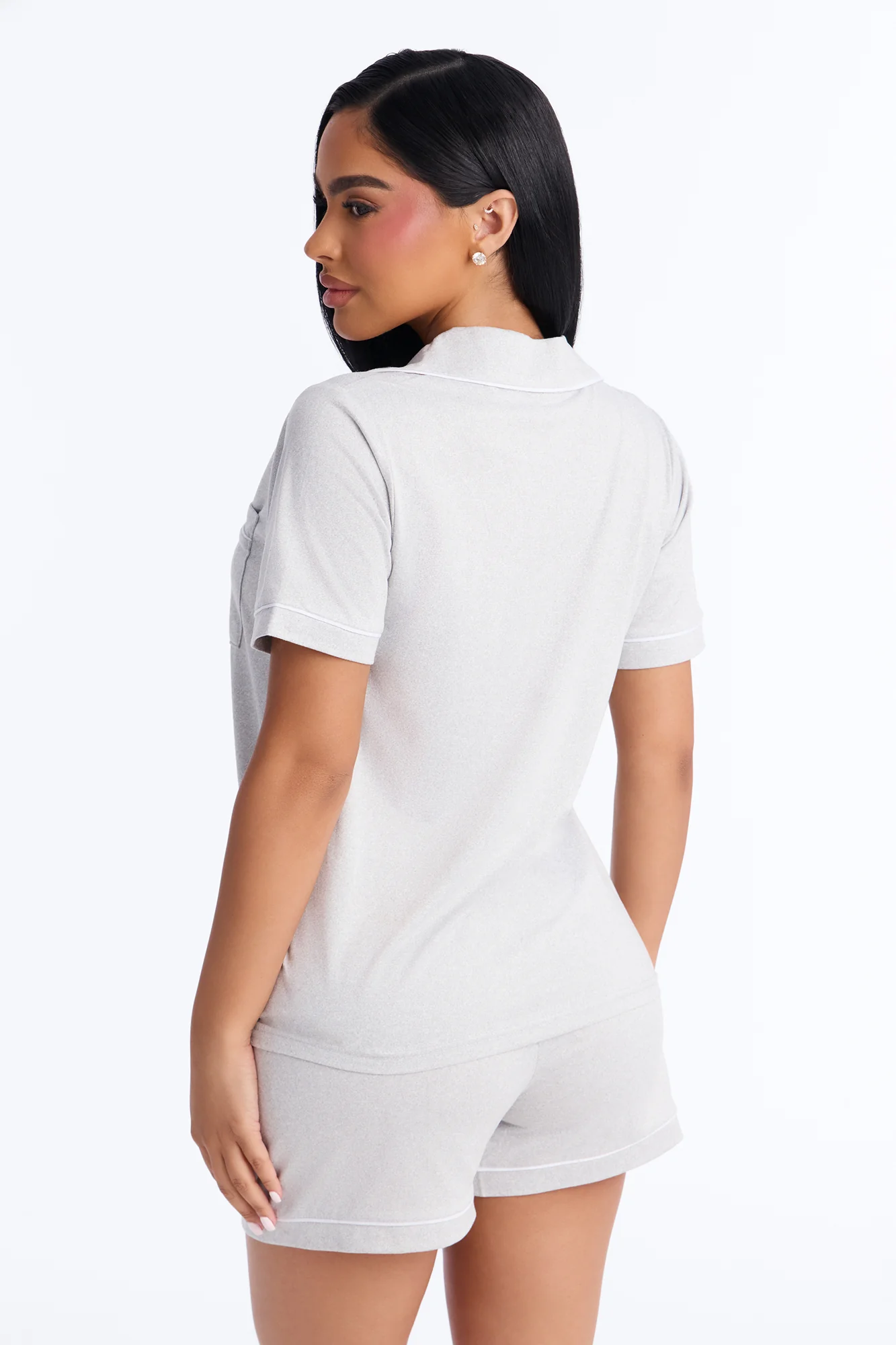 Ready For Bed PJ Short Set - Heather Grey - Image 3