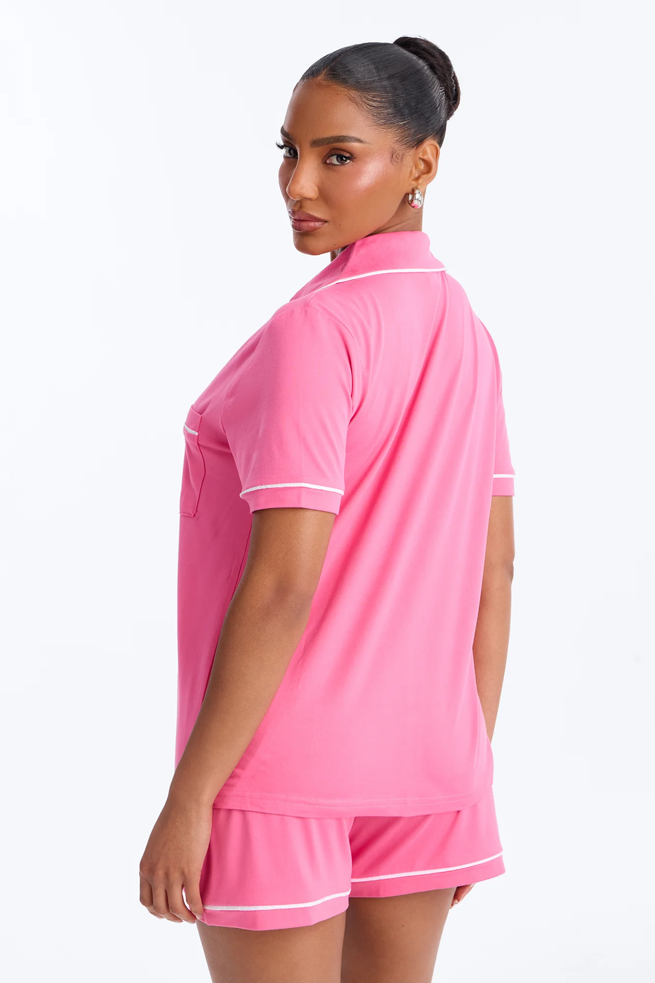 Ready For Bed PJ Short Set - Hot Pink - Image 3