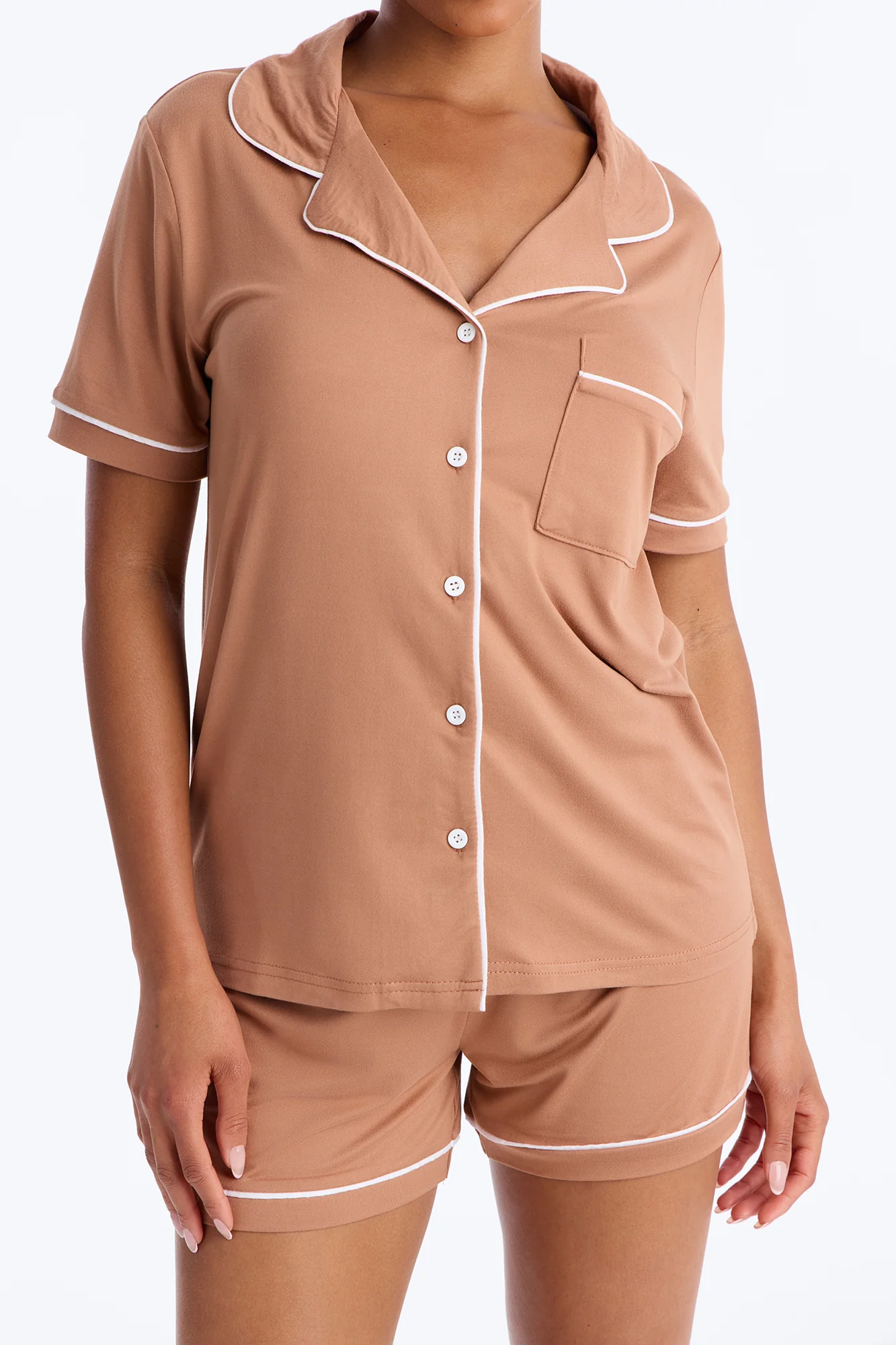 Ready For Bed PJ Short Set - Mocha - Image 2