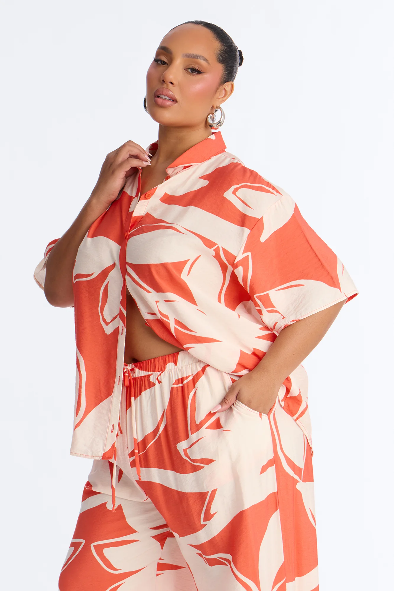 Ready For Vacay Wide Leg Pant Set - Orange - Image 6