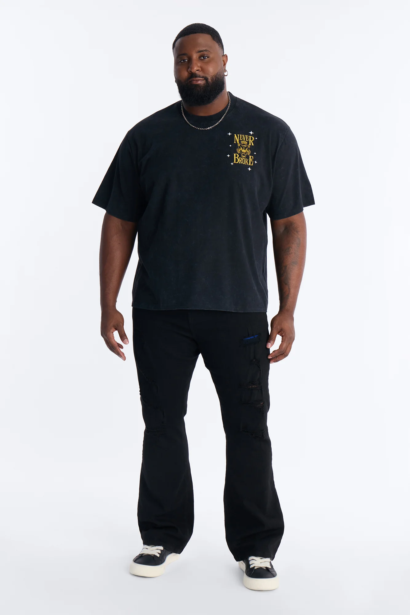 Real Recognizes Real Embroidery Short Sleeve Tee - Black Wash - Image 6