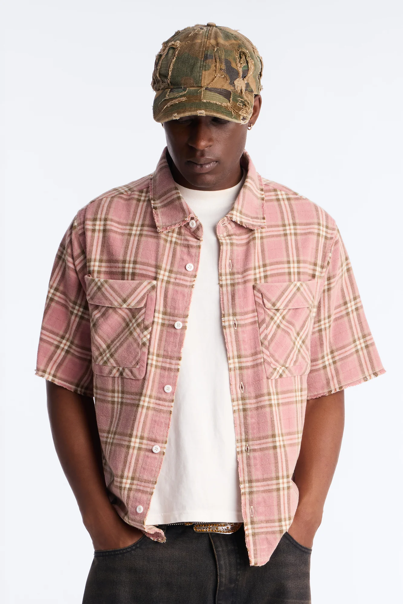 Really Really Flannel Button Up Shirt - Pink - Image 3