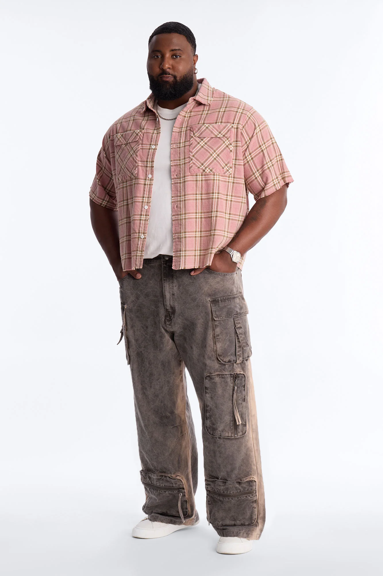 Really Really Flannel Button Up Shirt - Pink - Image 5