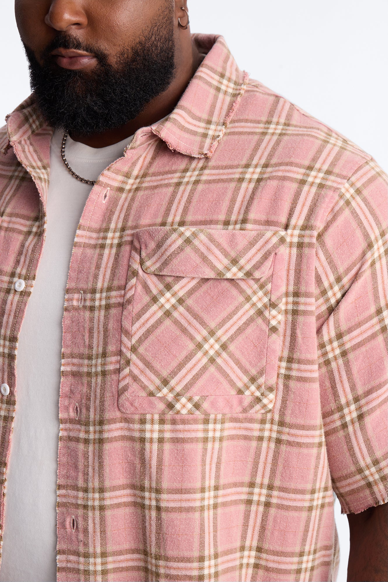 Really Really Flannel Button Up Shirt - Pink - Image 6