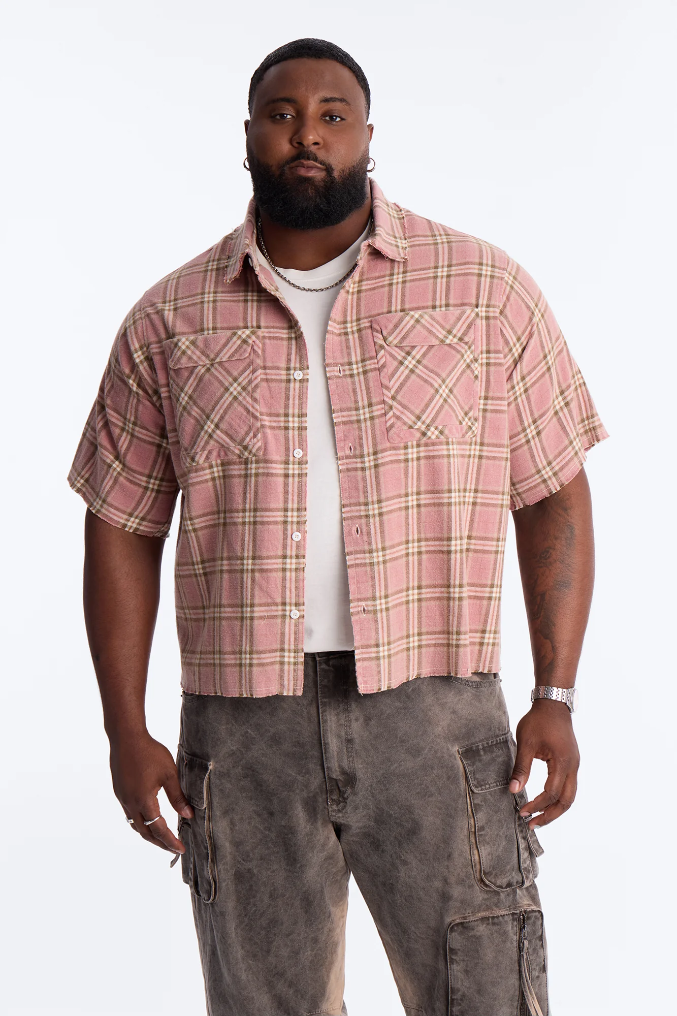 Really Really Flannel Button Up Shirt - Pink - Image 7