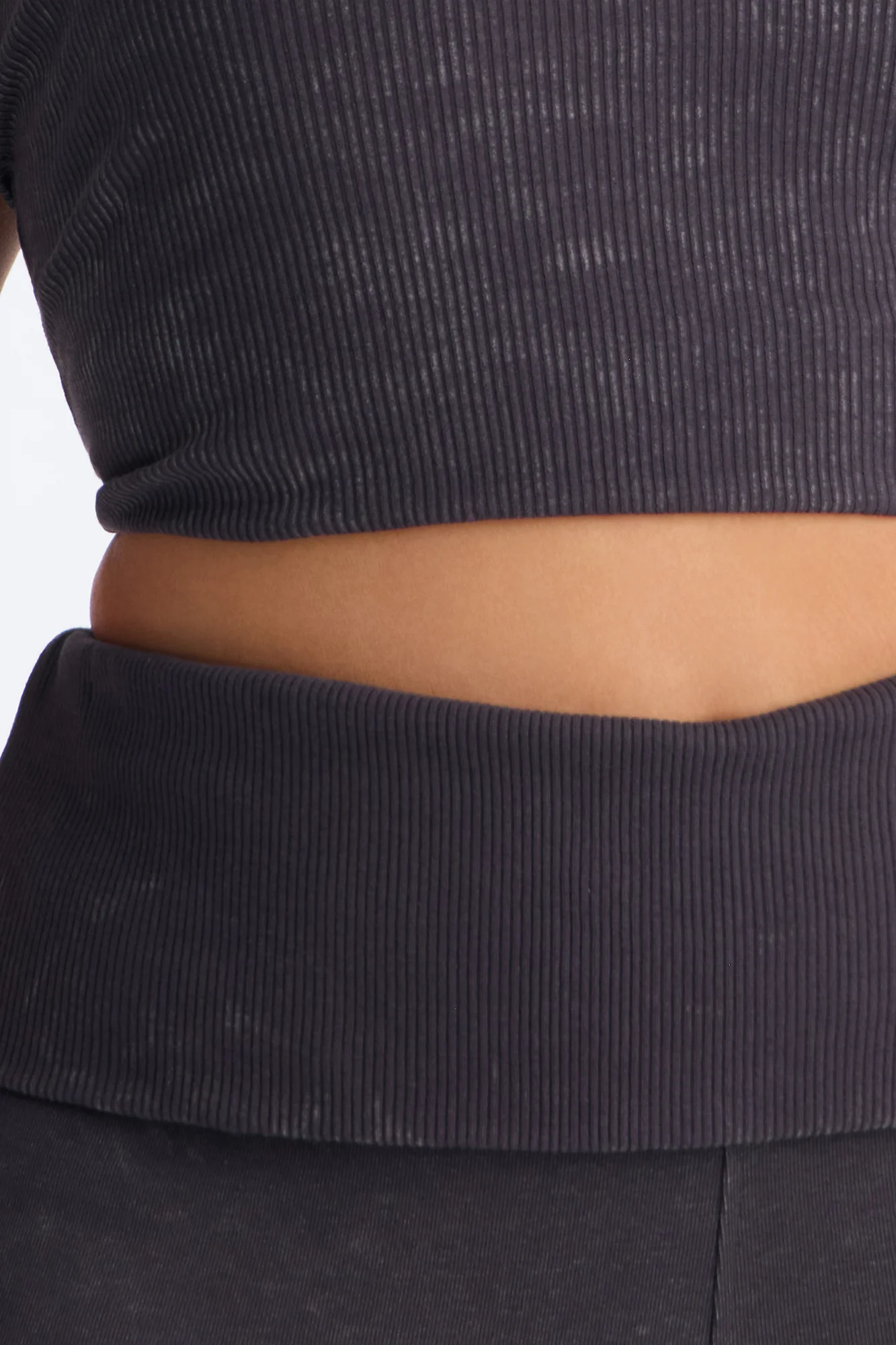 Reanna Strapless Ribbed Capri Set - Charcoal - Image 6