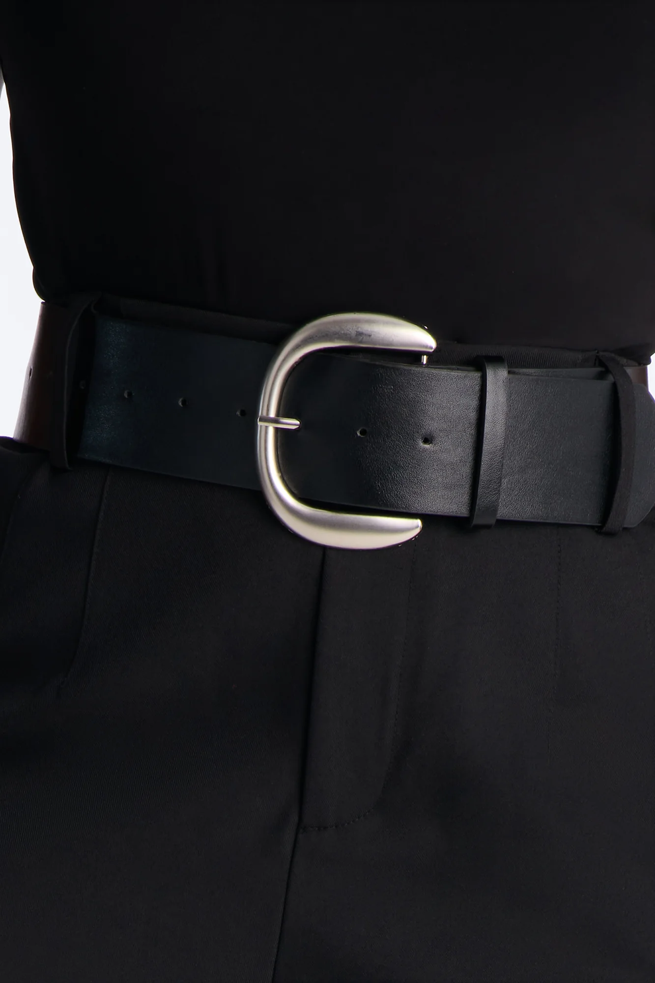 Rebecca Belted Barrel Trouser Pants - Black - Image 7
