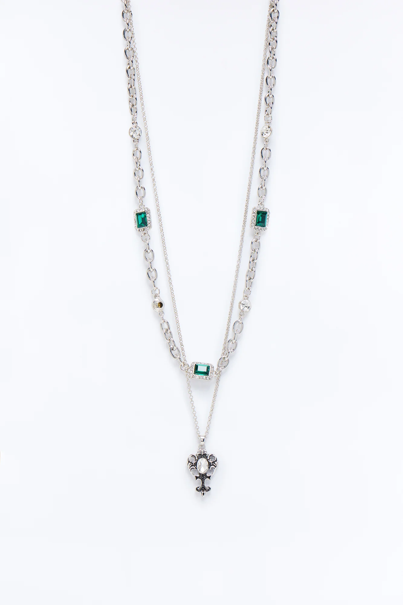 Rebel Command Chain Necklace Set - Silver