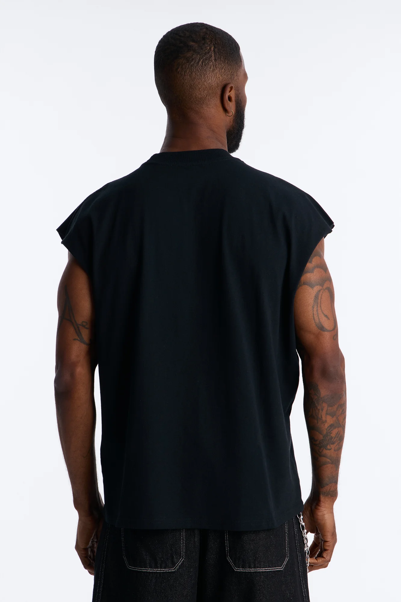Rebellion Oversized Muscle Tee - Black - Image 4