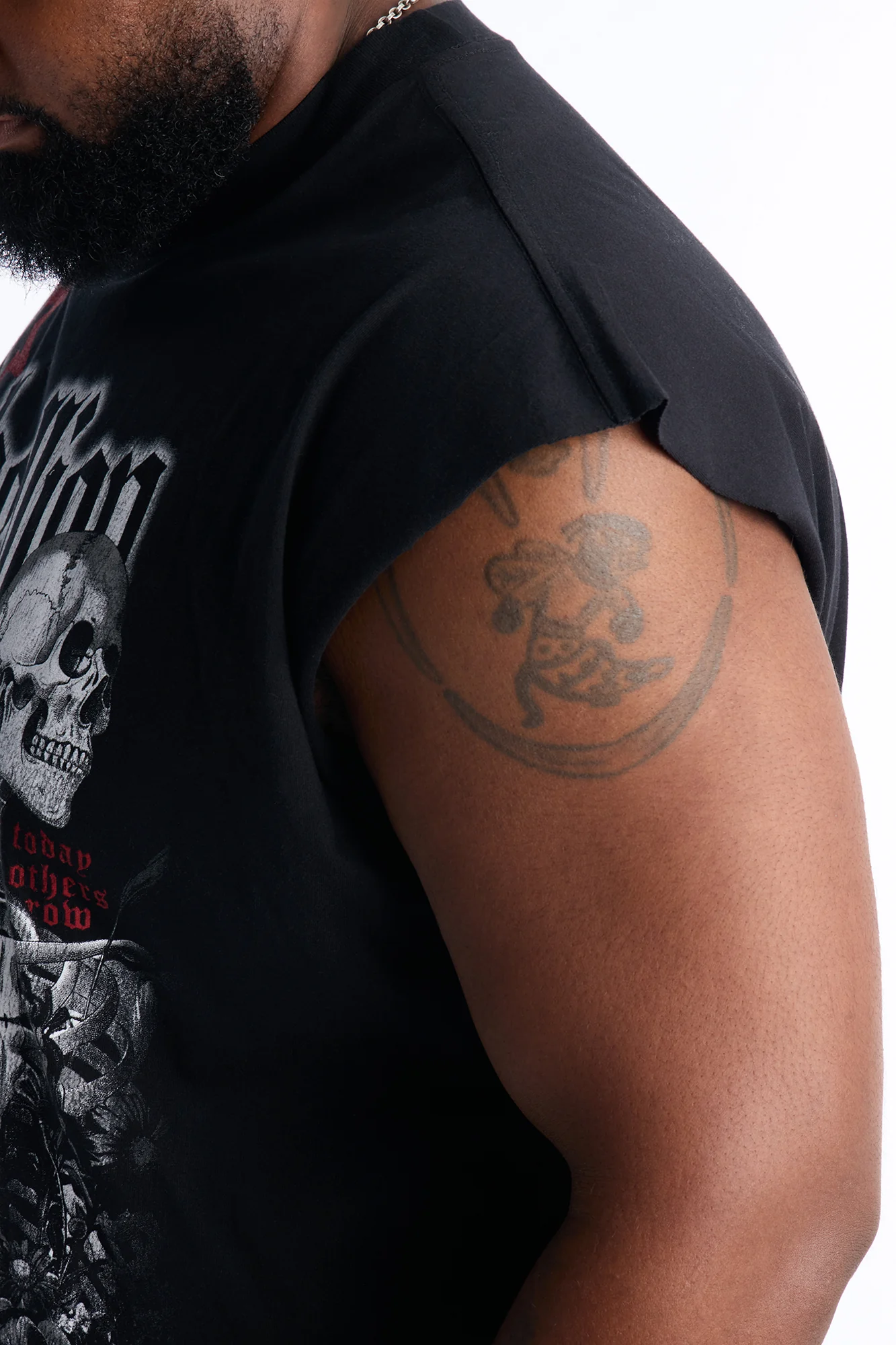 Rebellion Oversized Muscle Tee - Black - Image 7