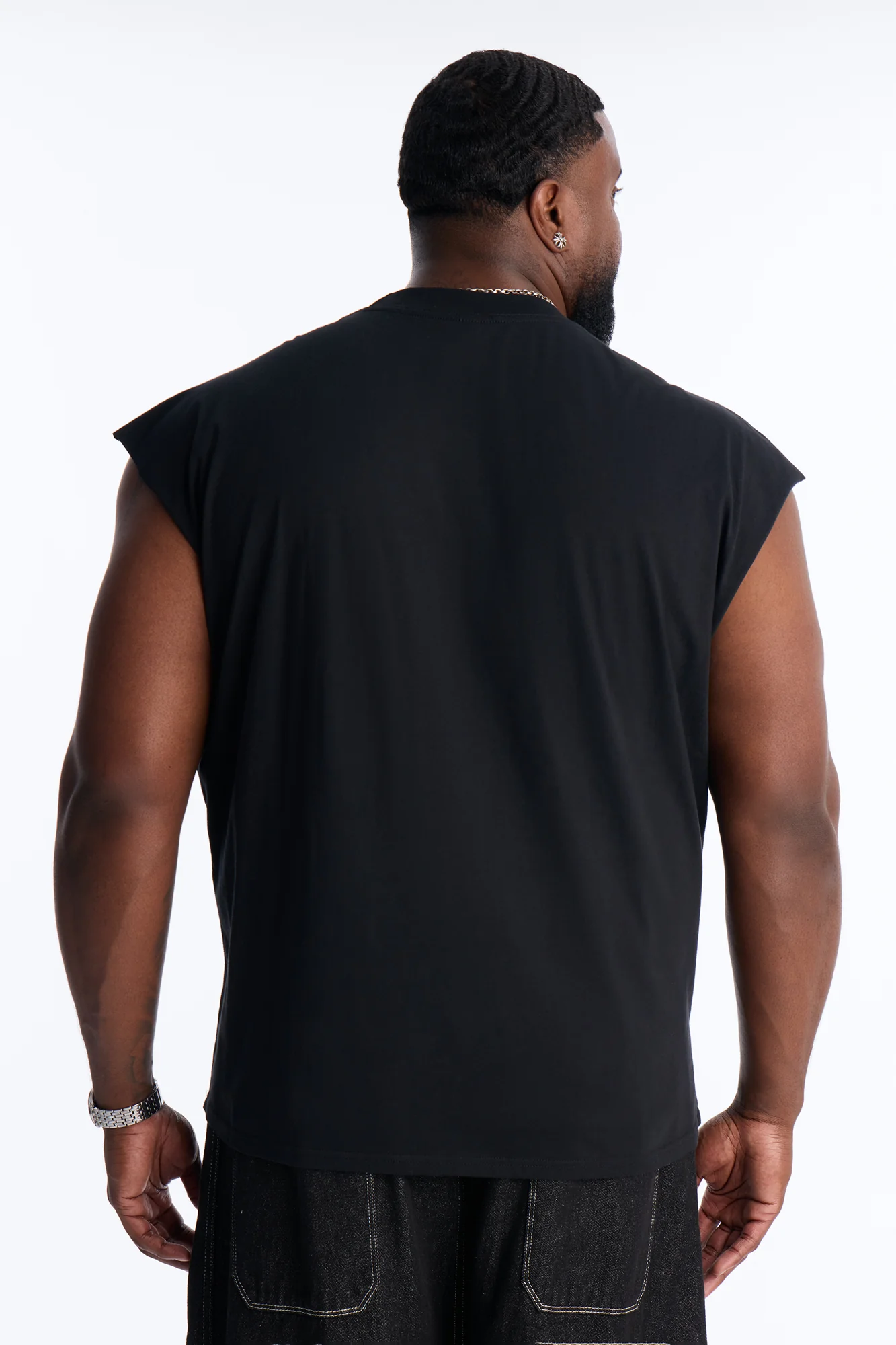 Rebellion Oversized Muscle Tee - Black - Image 9