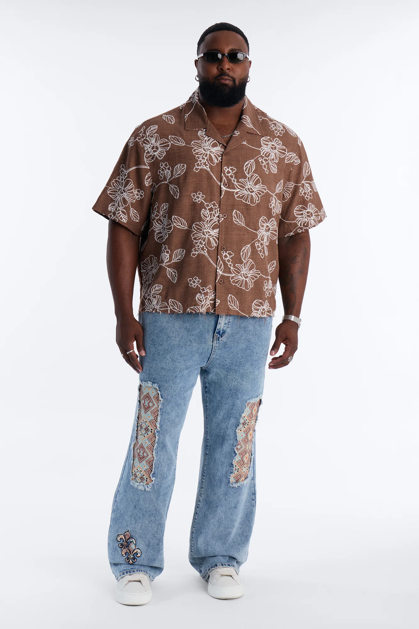 Regal Tapestry Stacked Slim Flare Jean - Light Blue Wash - Image 7