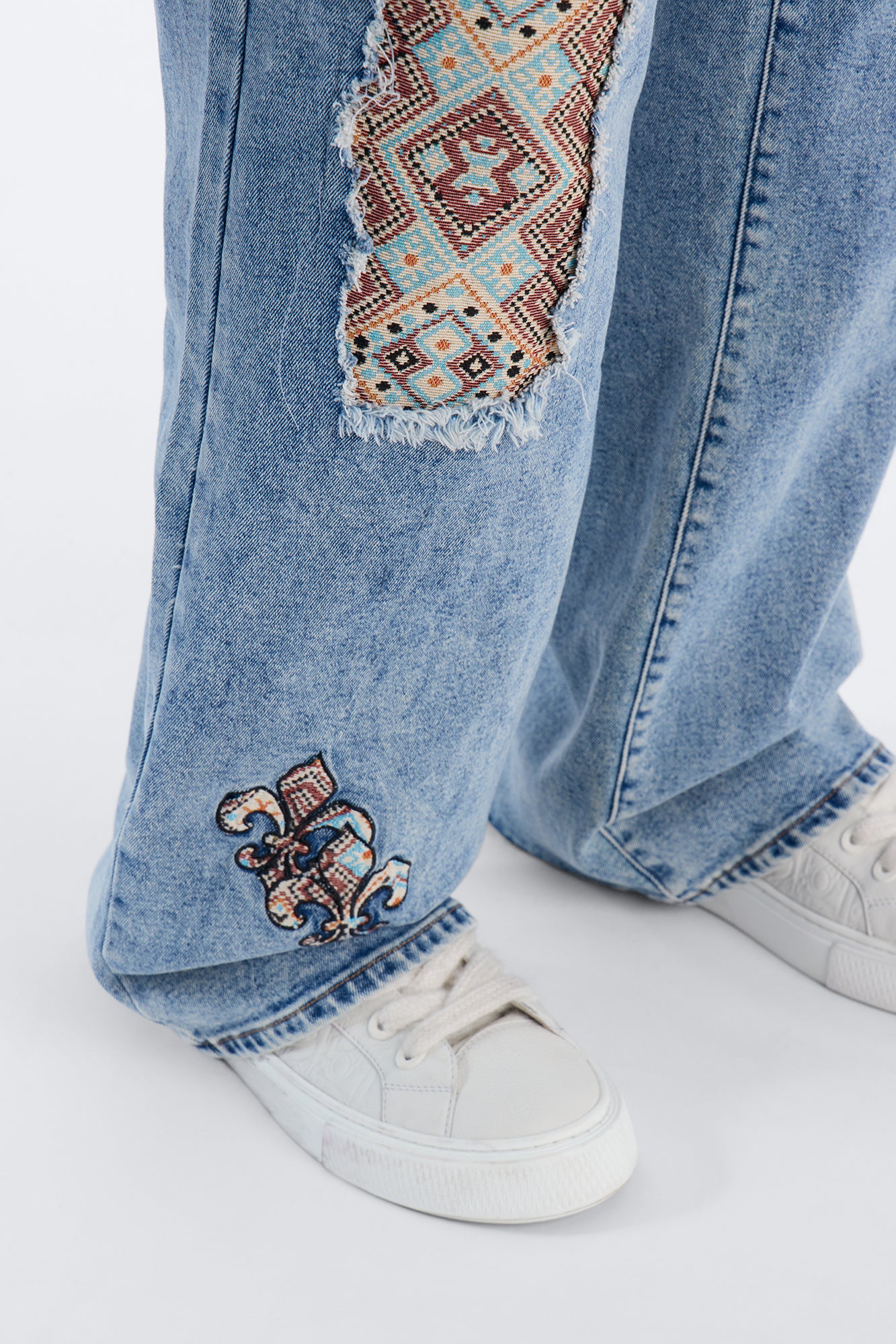 Regal Tapestry Stacked Slim Flare Jean - Light Blue Wash - Image 9
