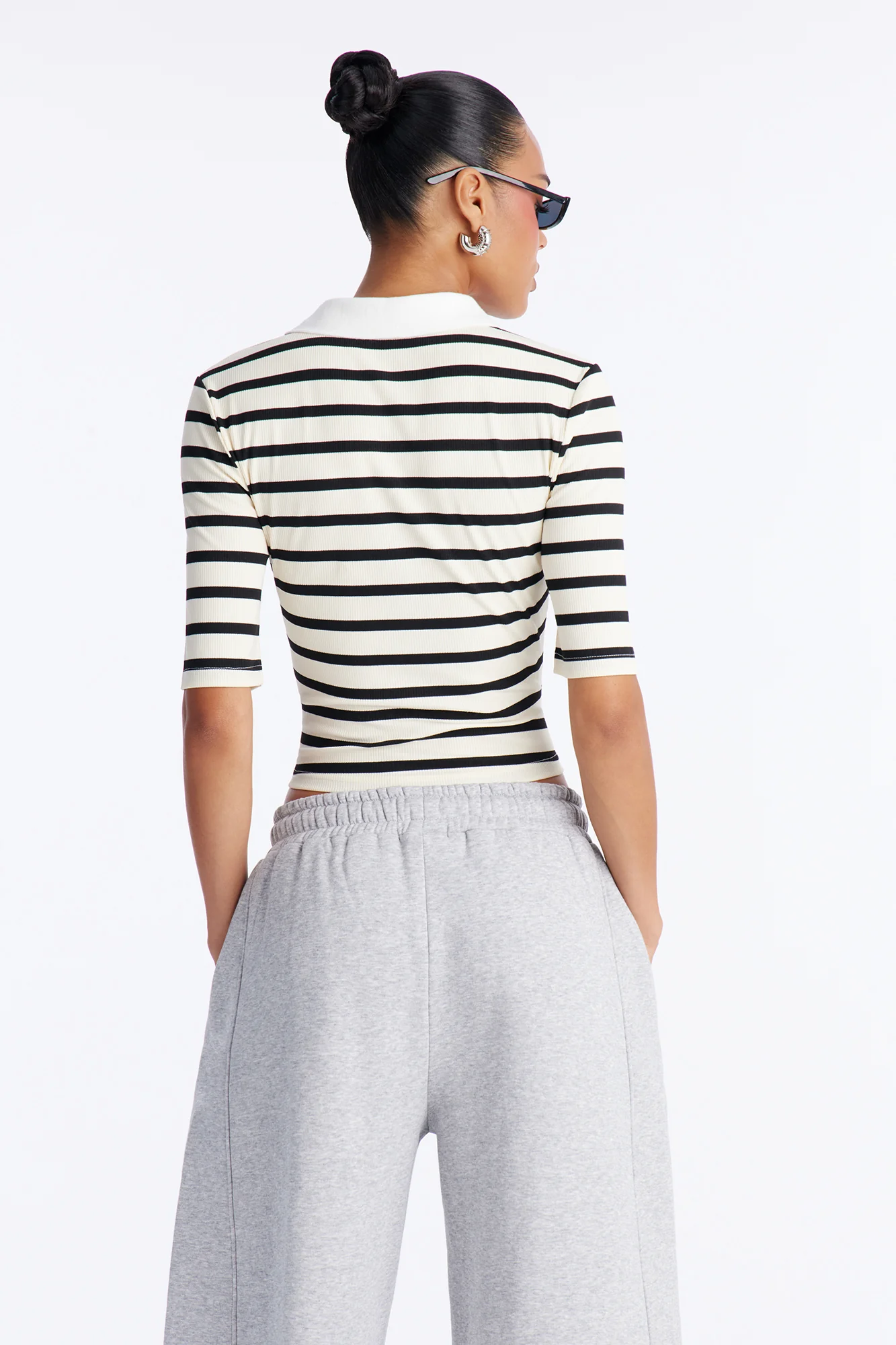 Regina Short Sleeve Polo Top - Black/combo - Image 4