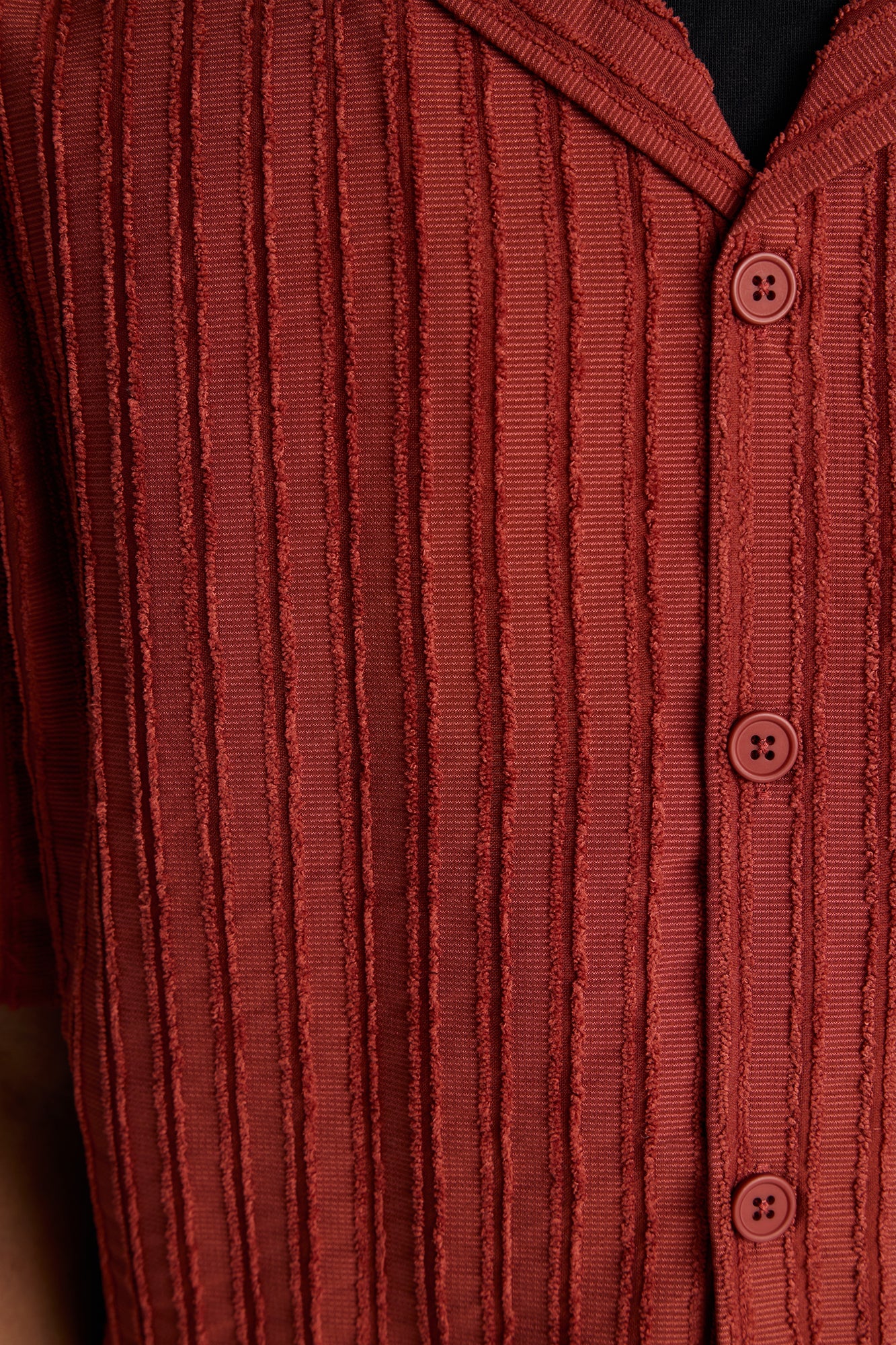 Relaxed Aegean Pleat Cuban Collar Button Up - Rust - Image 4