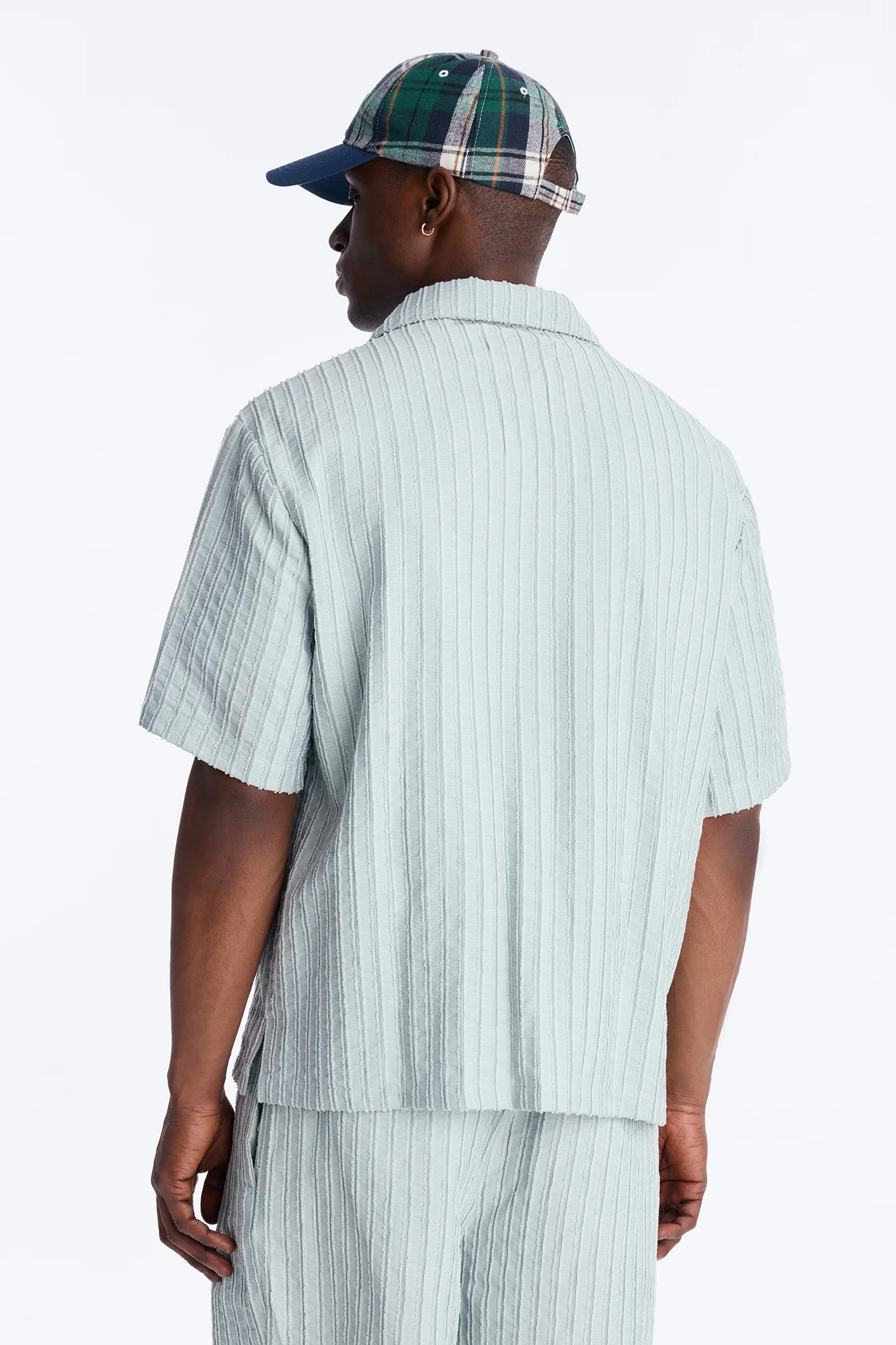 Relaxed Aegean Pleat Cuban Collar Button Up - Sage - Image 4