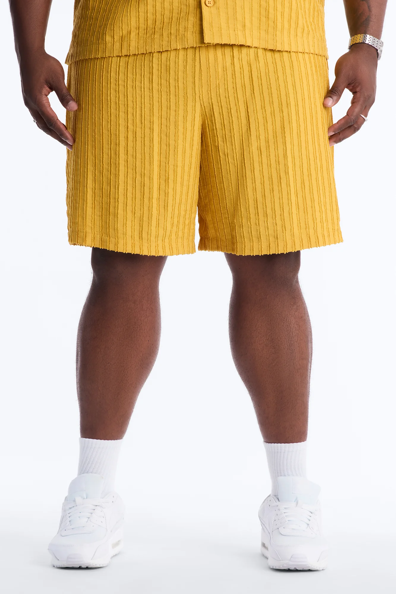 Relaxed Aegean Pleat Short - Mustard - Image 5