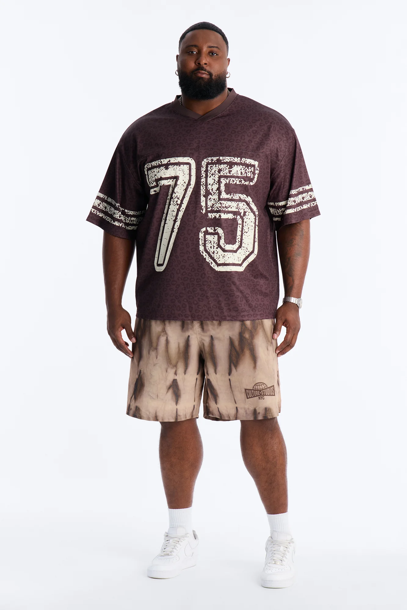 Relaxed Artificial View Short - Brown - Image 7