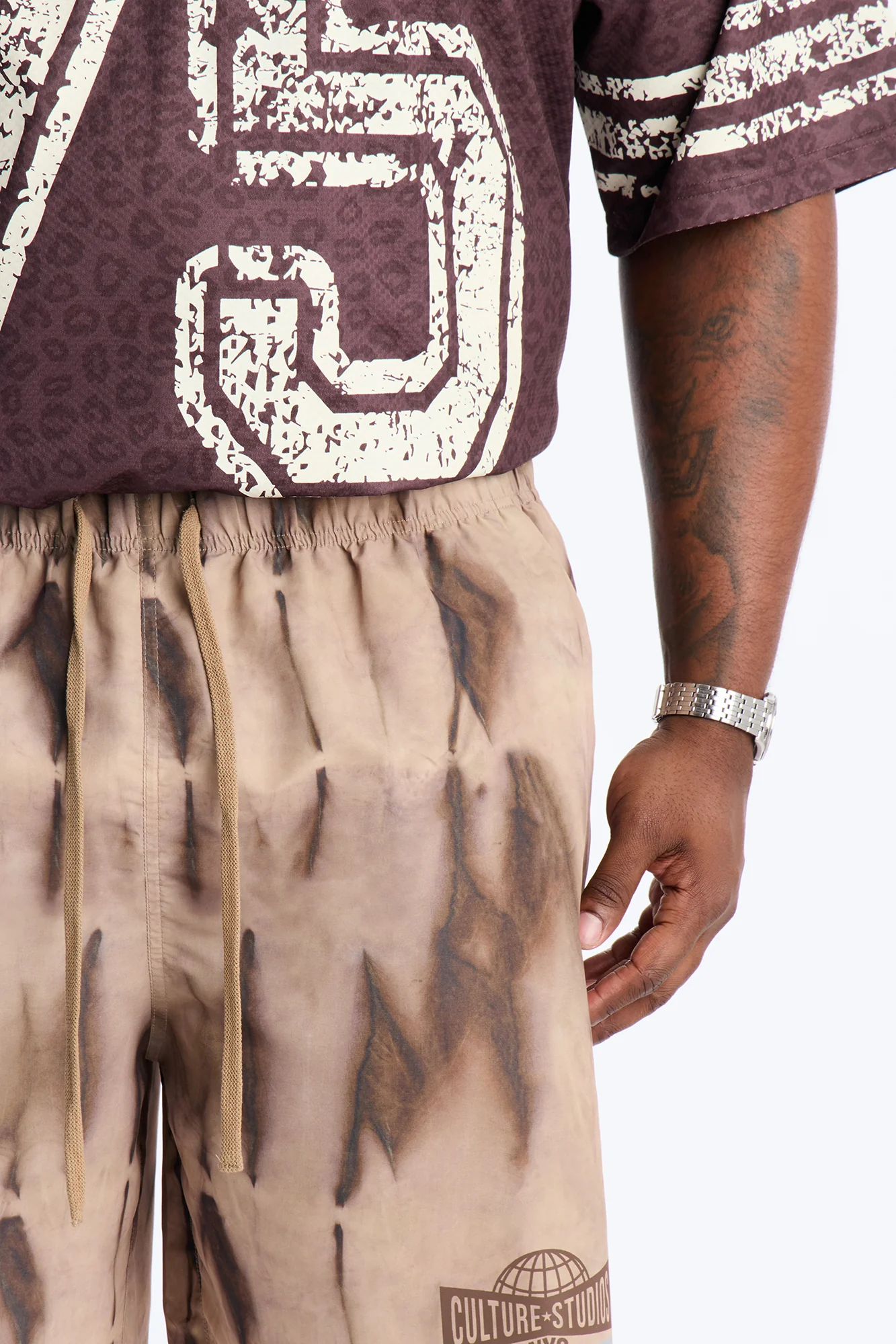 Relaxed Artificial View Short - Brown - Image 8