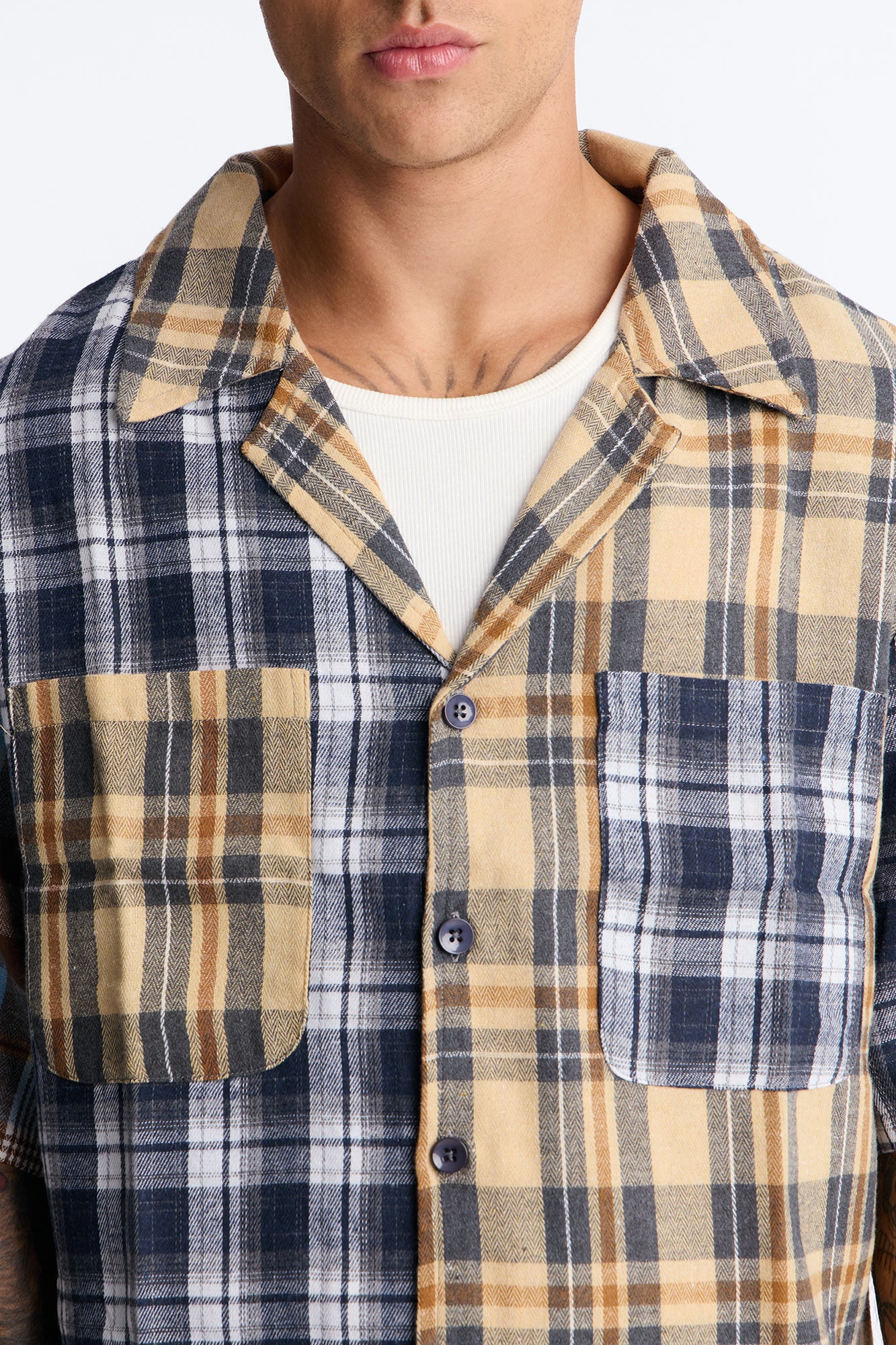 Relaxed Backyard Days Plaid Button Up Shirt - Multi Color - Image 3