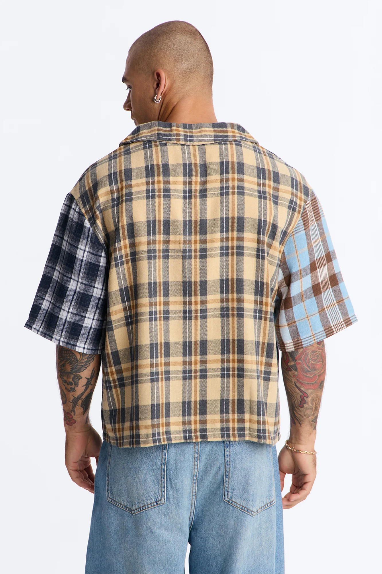 Relaxed Backyard Days Plaid Button Up Shirt - Multi Color - Image 4