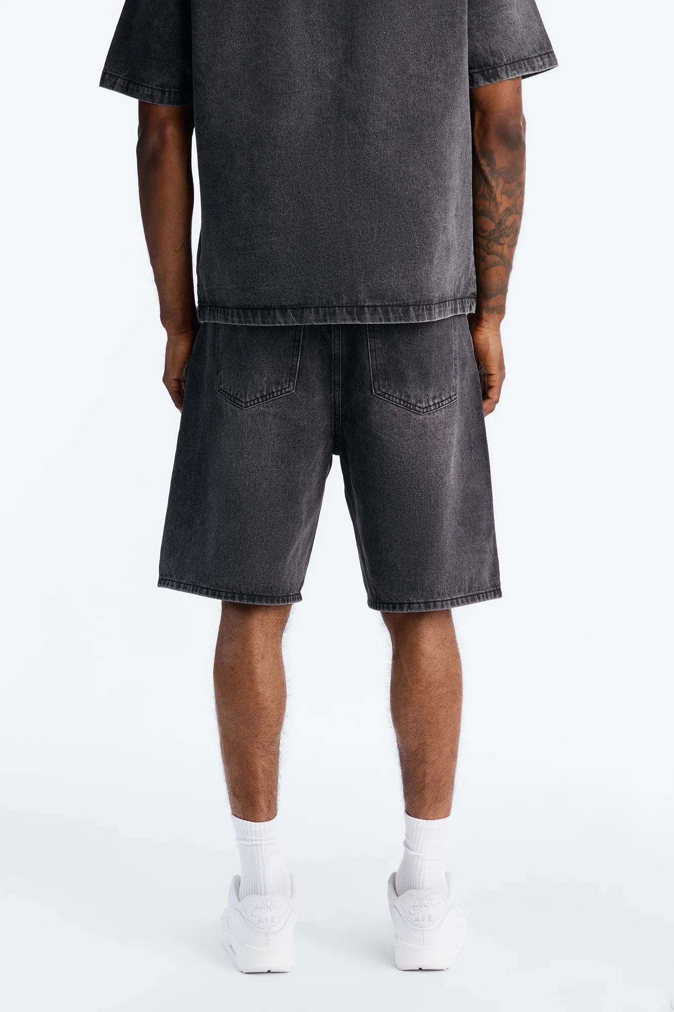 Relaxed Been Blessed Denim Shorts - Black Wash - Image 4