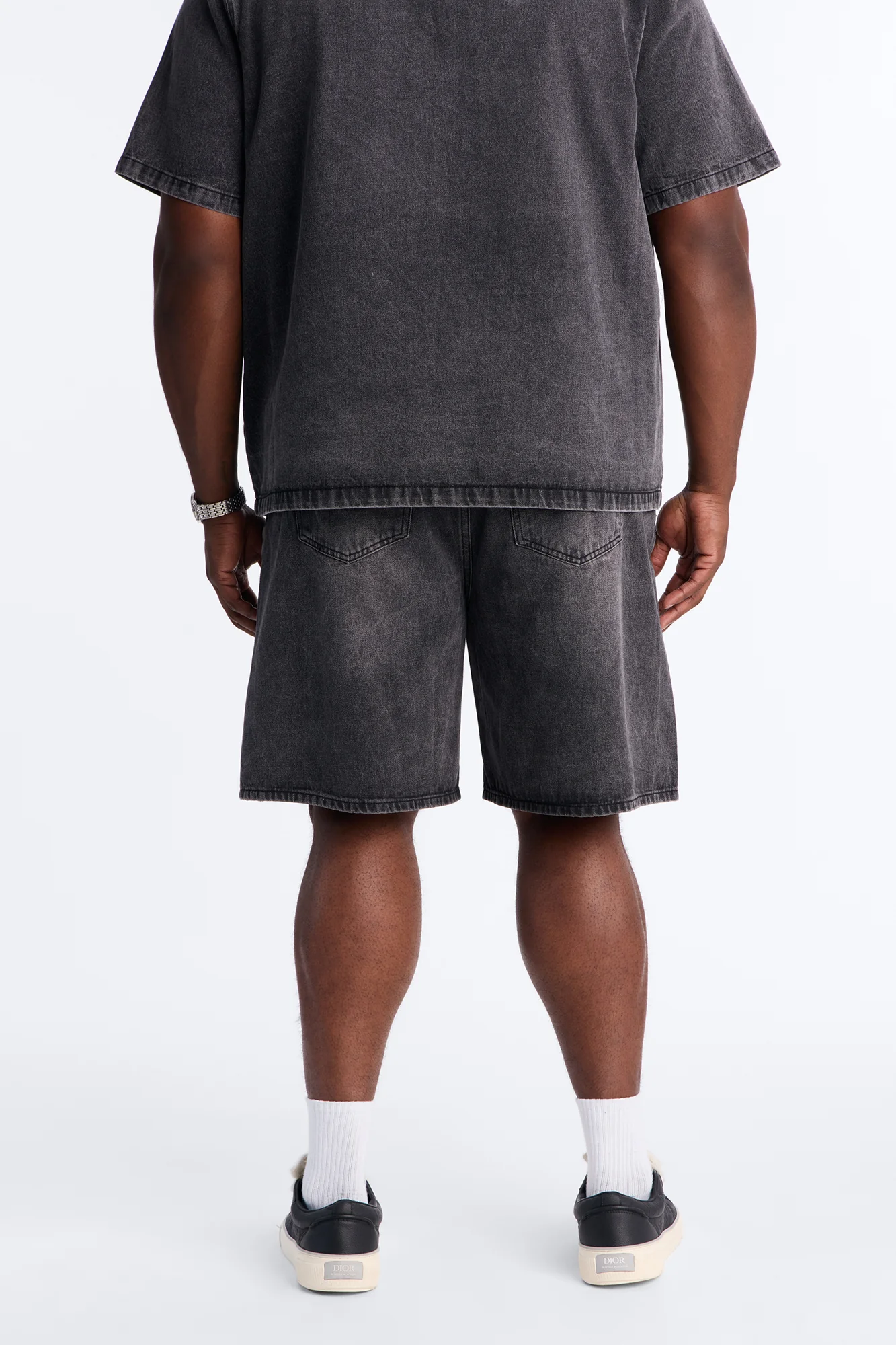 Relaxed Been Blessed Denim Shorts - Black Wash - Image 8