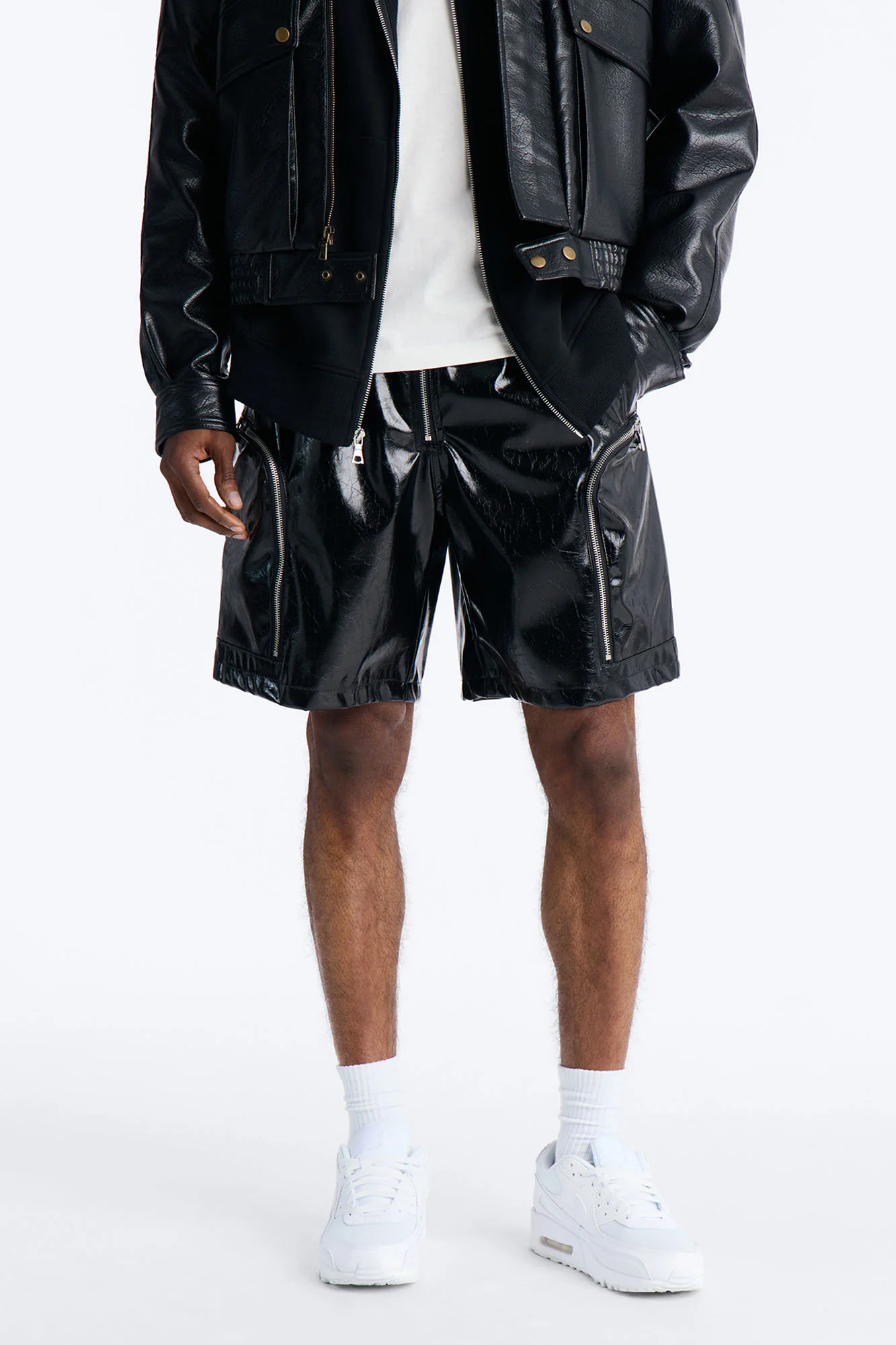 Relaxed Concordia Faux Leather Short - Black