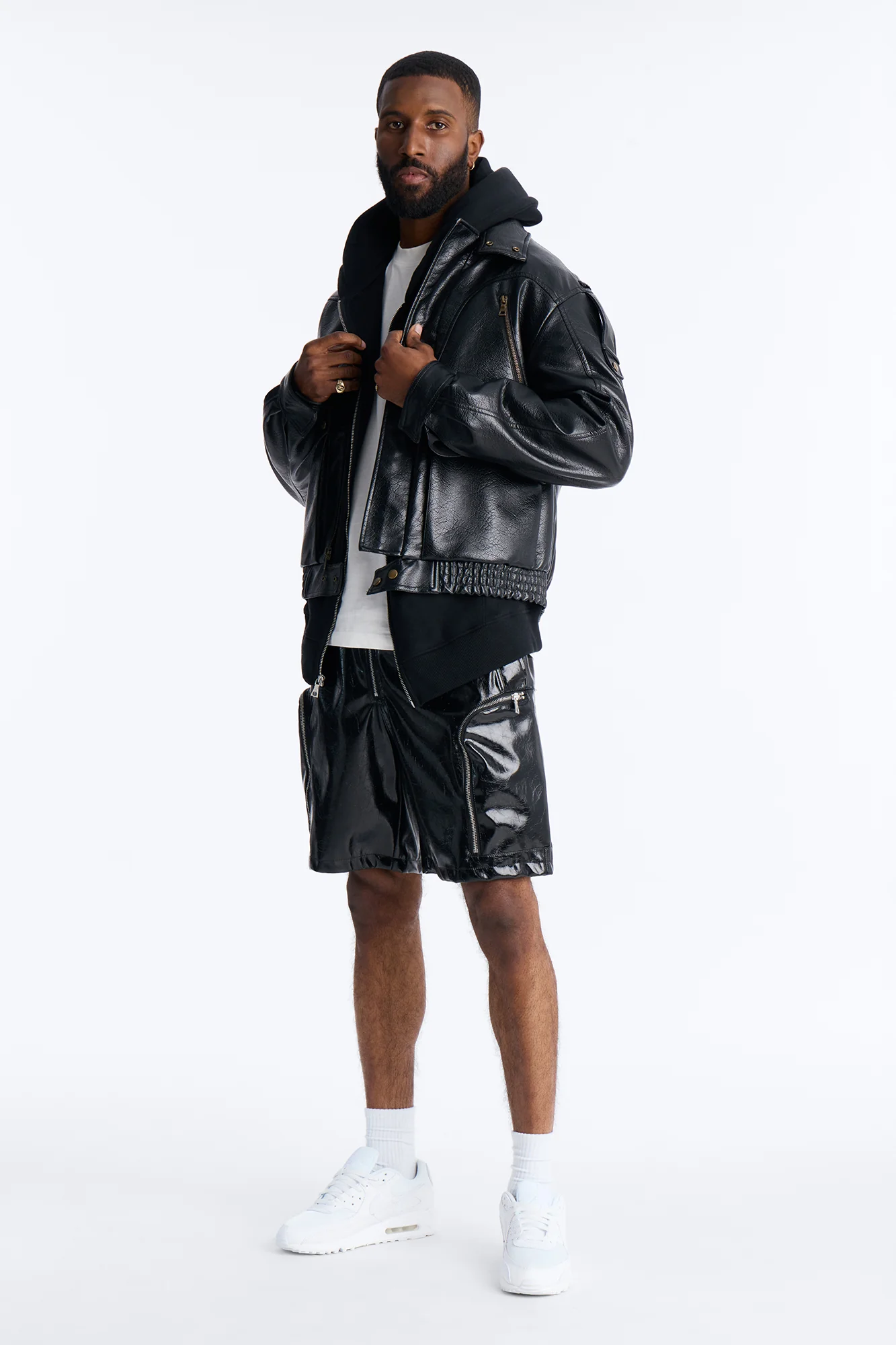 Relaxed Concordia Faux Leather Short - Black - Image 2