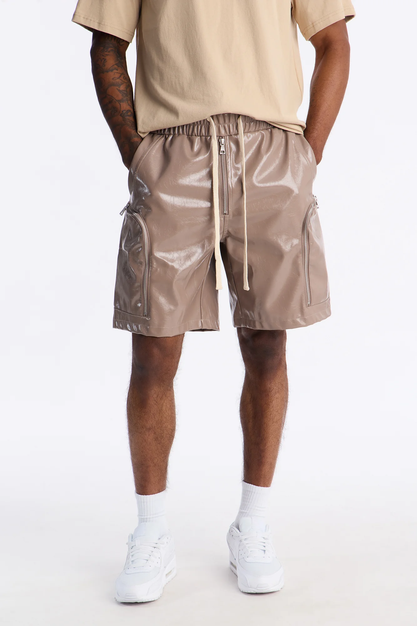 Relaxed Concordia Faux Leather Short - Brown