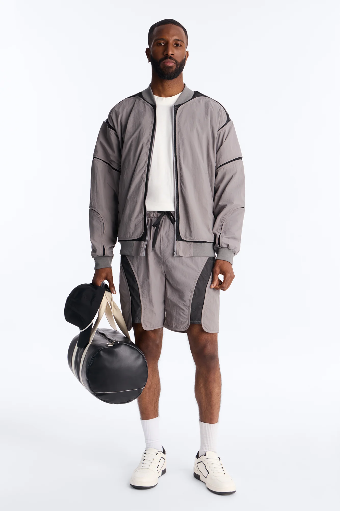 Relaxed Courtside Mesh Paneled Short - Charcoal - Image 2