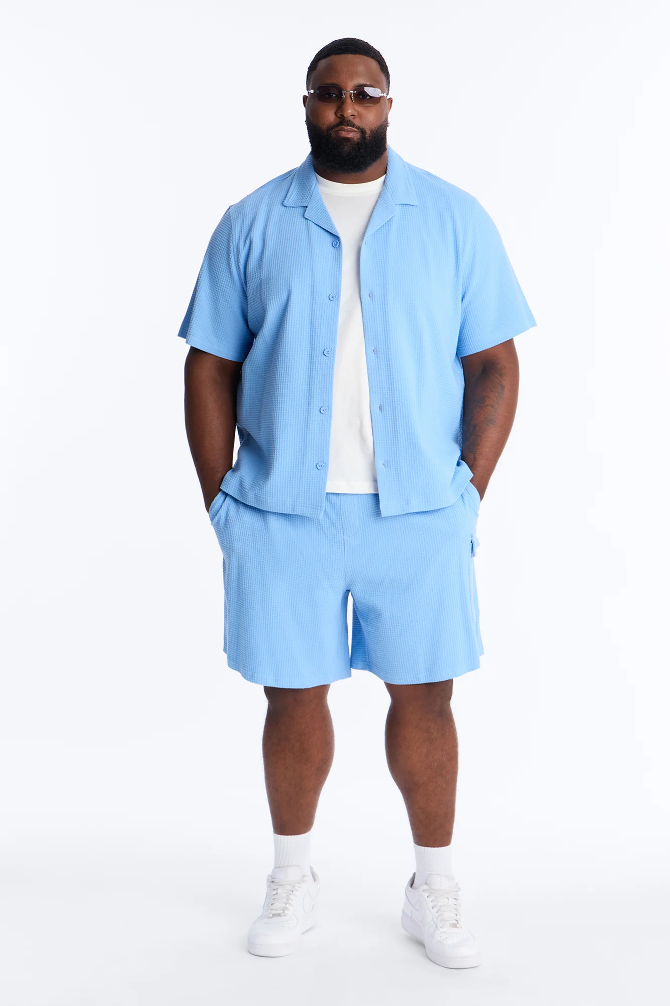 Relaxed Culver City Waffle Knit Short - Light Blue - Image 6